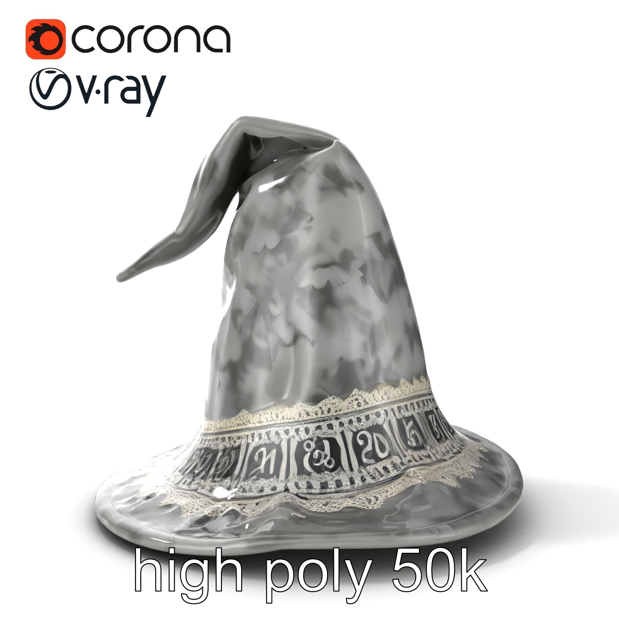 Mystic Wizards Hat with Enchanted Runes model pack Low-poly 3D model_18