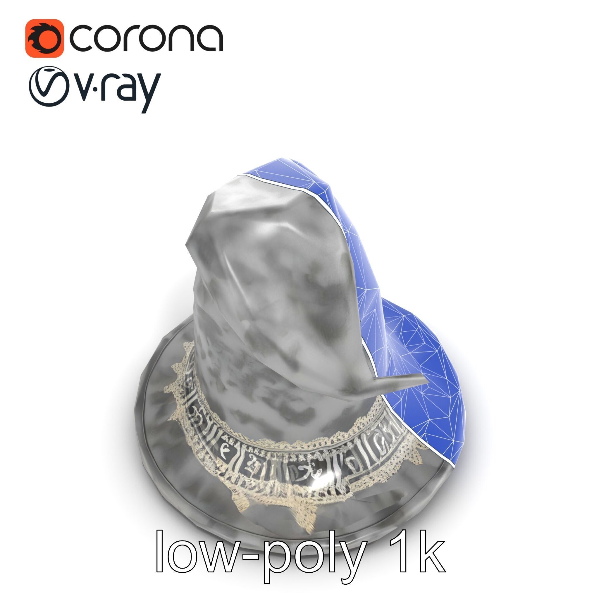 Mystic Wizards Hat with Enchanted Runes model pack Low-poly 3D model_29