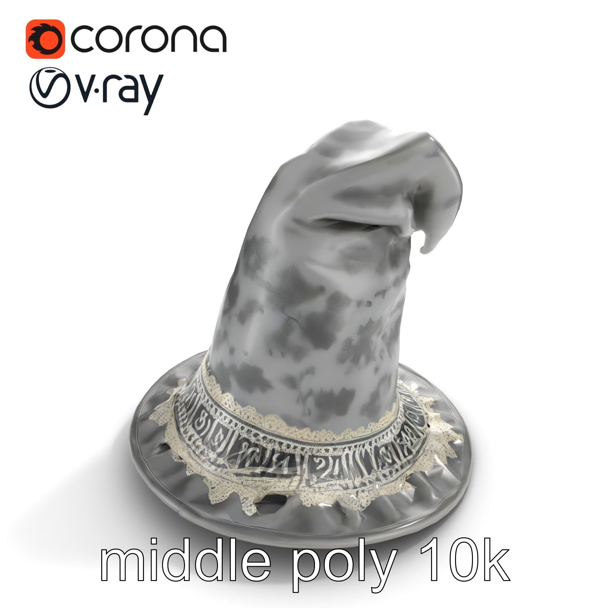 Mystic Wizards Hat with Enchanted Runes model pack Low-poly 3D model_8