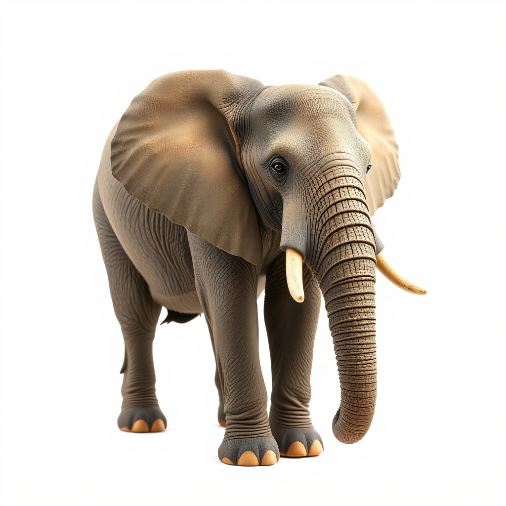 African Forest Elephant Realistic Sculpture model pack Low-poly 3D model_4