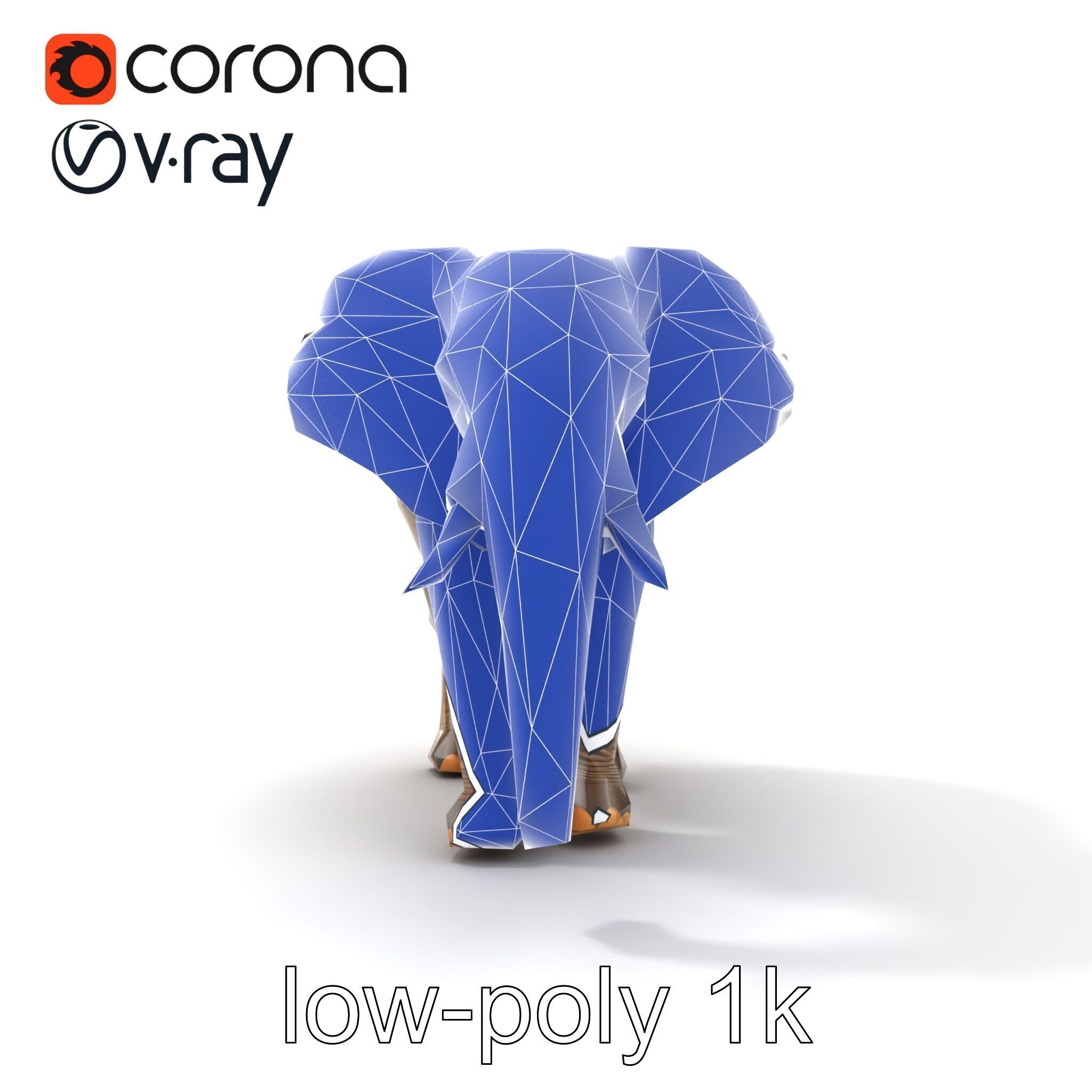African Forest Elephant Realistic Sculpture model pack Low-poly 3D model_31