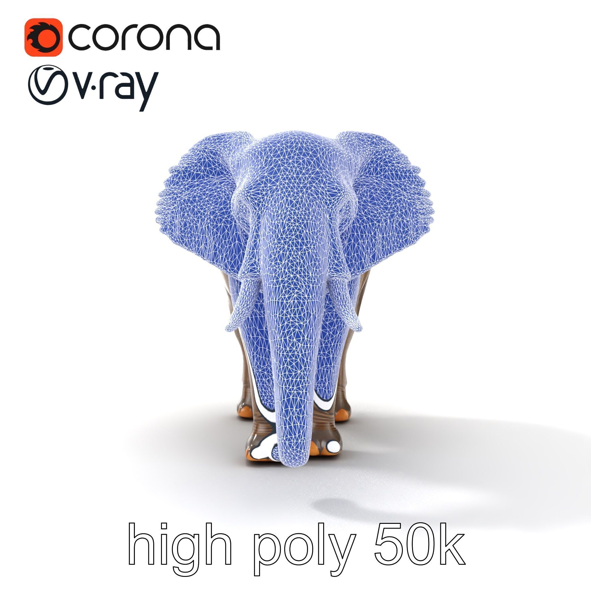 African Forest Elephant Realistic Sculpture model pack Low-poly 3D model_21