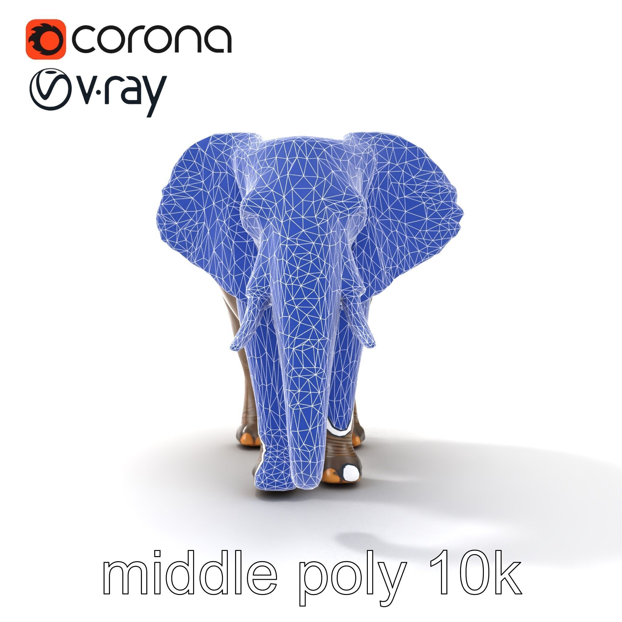 African Forest Elephant Realistic Sculpture model pack Low-poly 3D model_26
