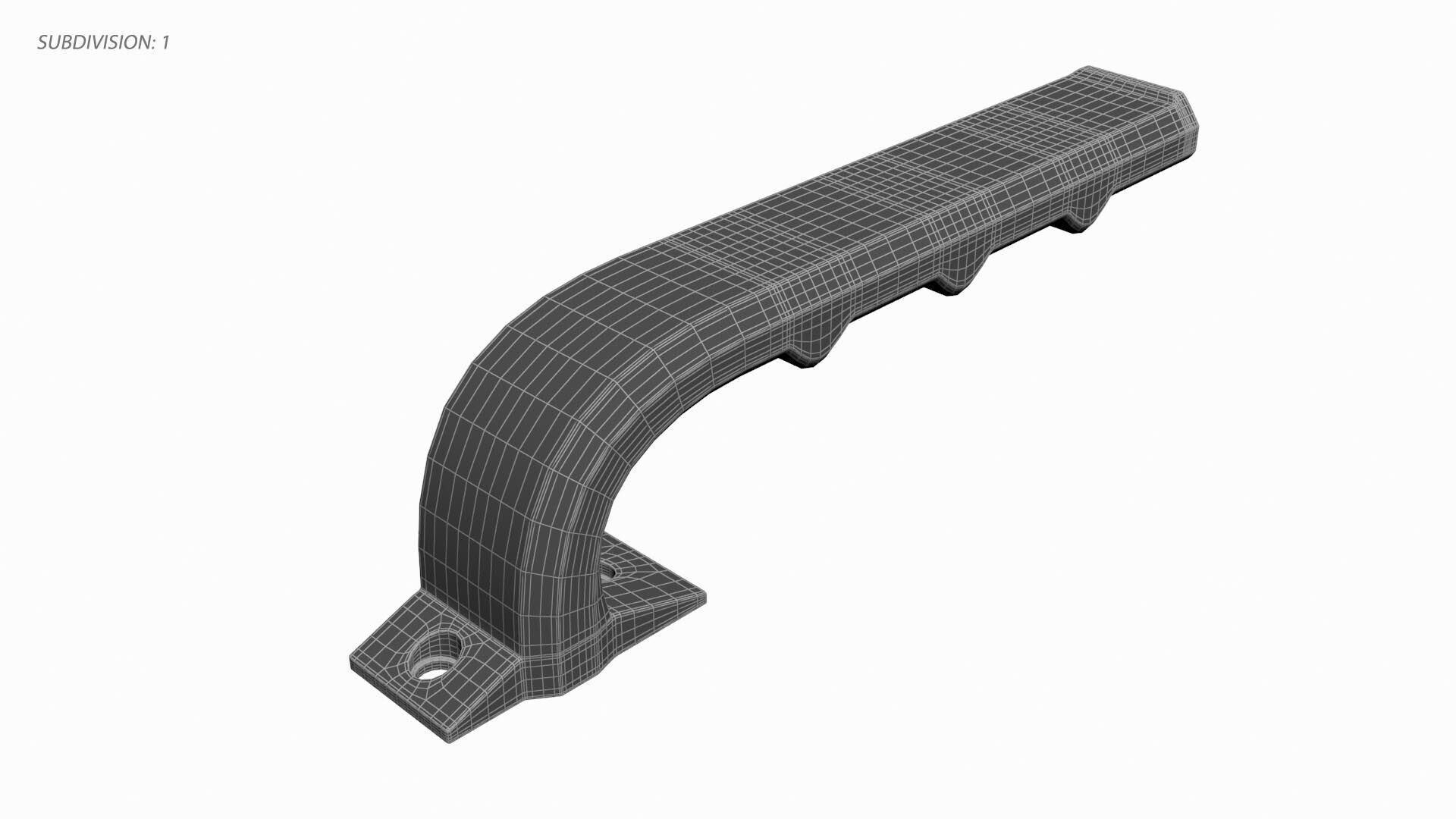 Ergonomic GripMaster Handle Low-poly 3D model_8