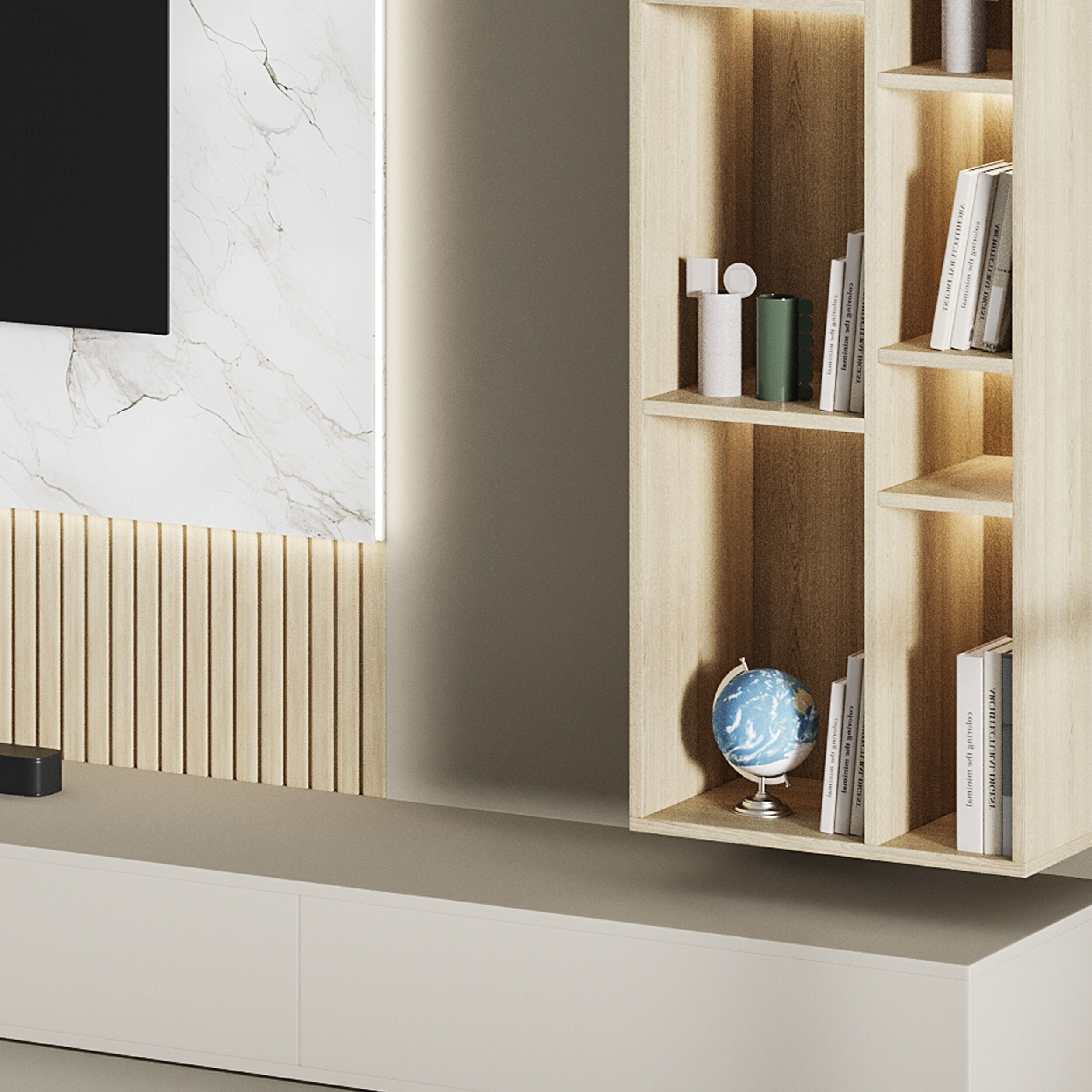 Modern TV Wall 014 3D model_10