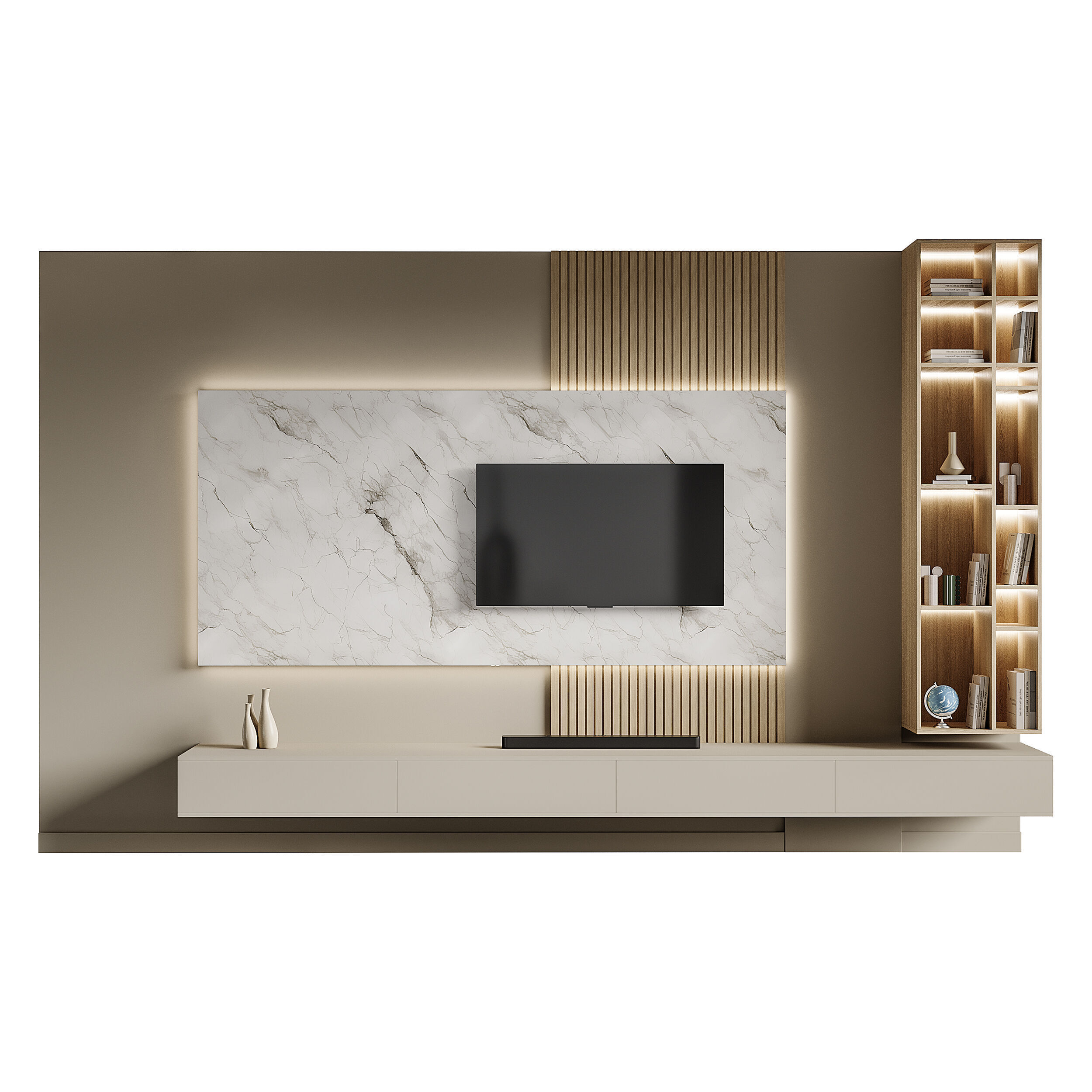 Modern TV Wall 014 3D model_8