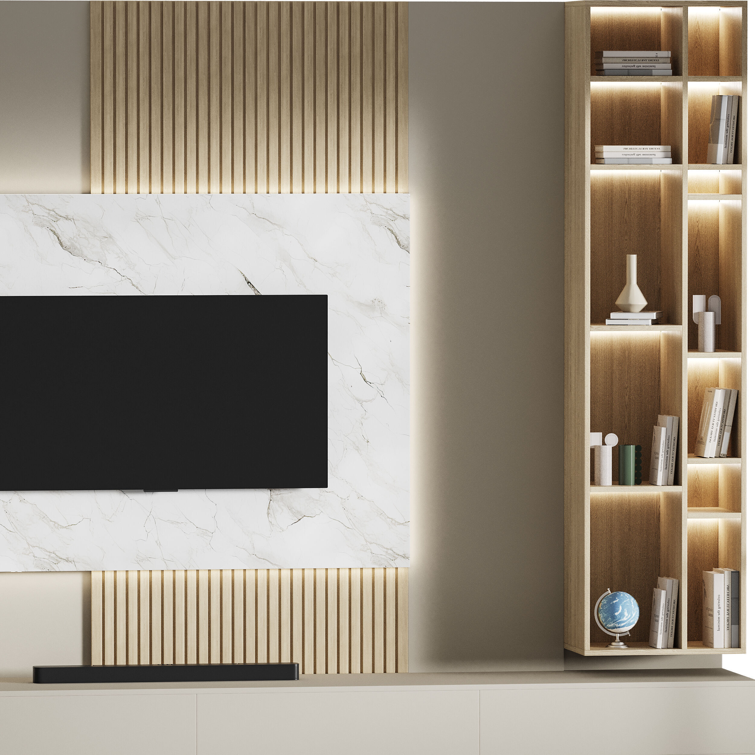 Modern TV Wall 014 3D model_11