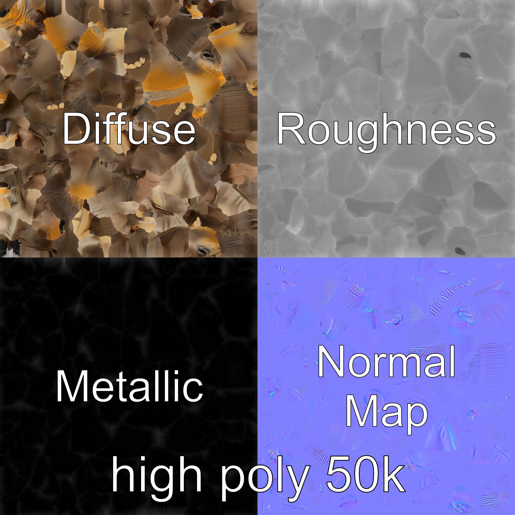 Majestic Elephant Sculpture Side View model pack Low-poly 3D model_3