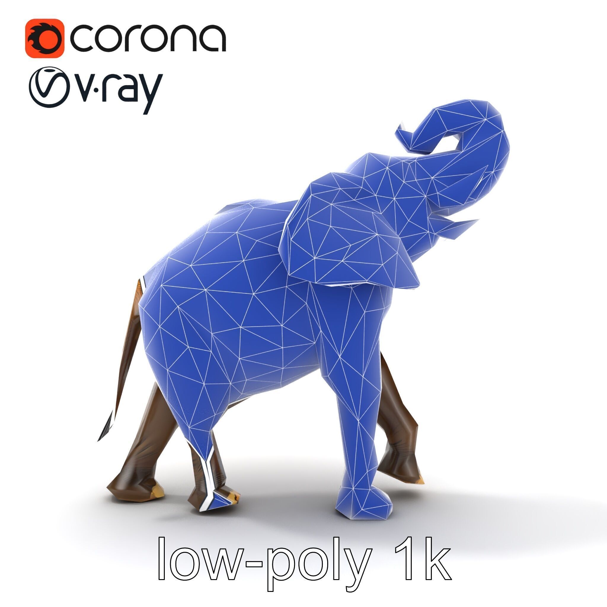 Majestic Elephant Sculpture Side View model pack Low-poly 3D model_24