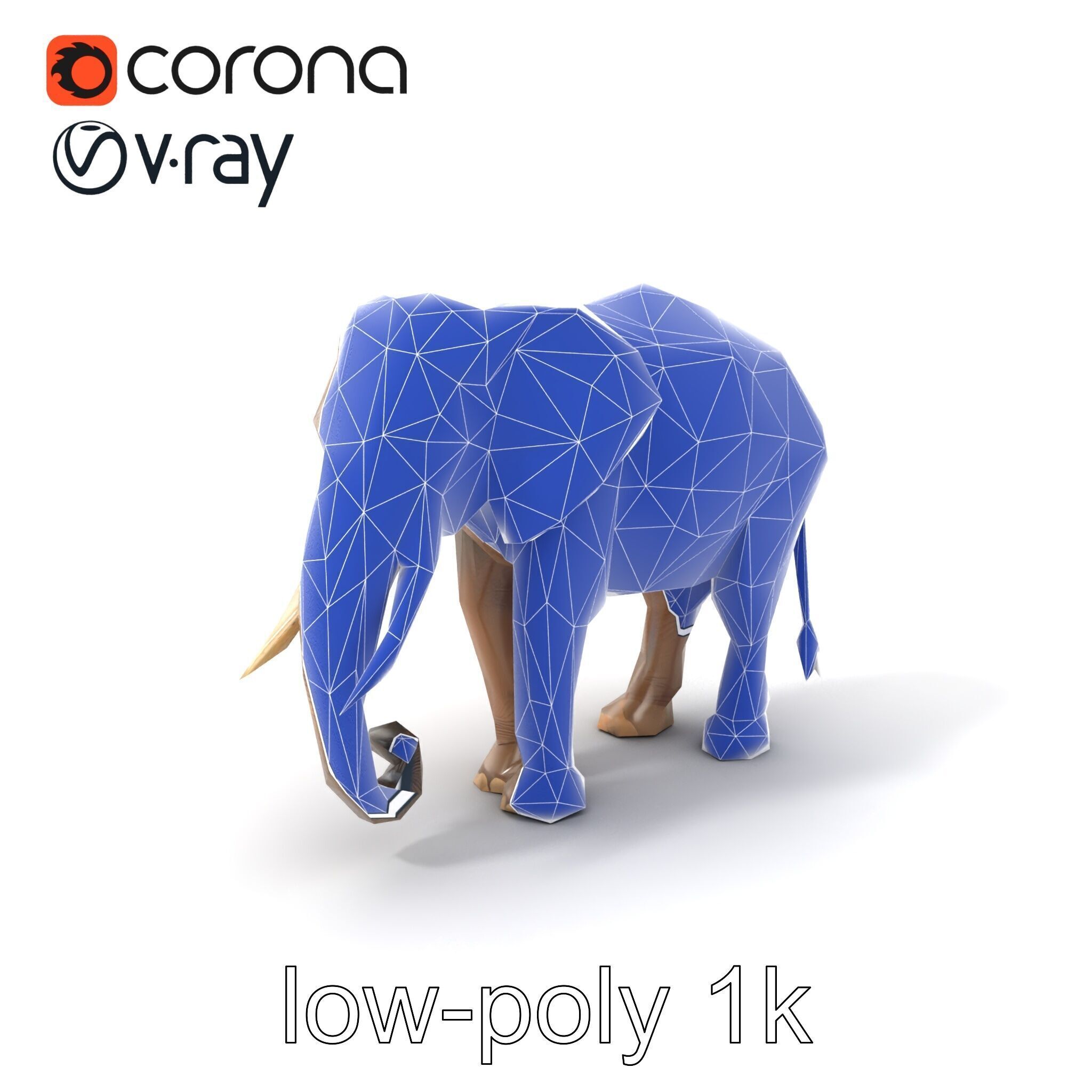Elder Elephant Model Pack with Detailed Wrinkles Low-poly 3D model_7