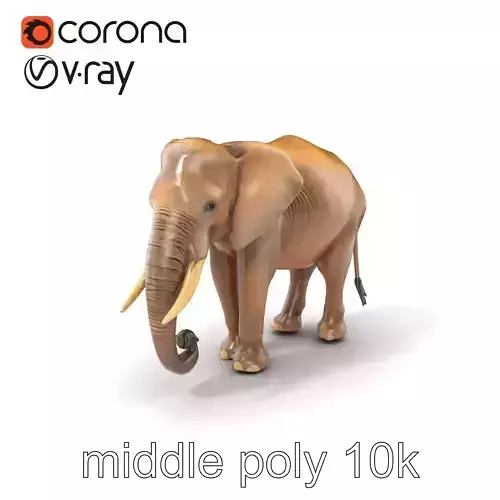 Elder Elephant Model Pack with Detailed Wrinkles Low-poly 3D model