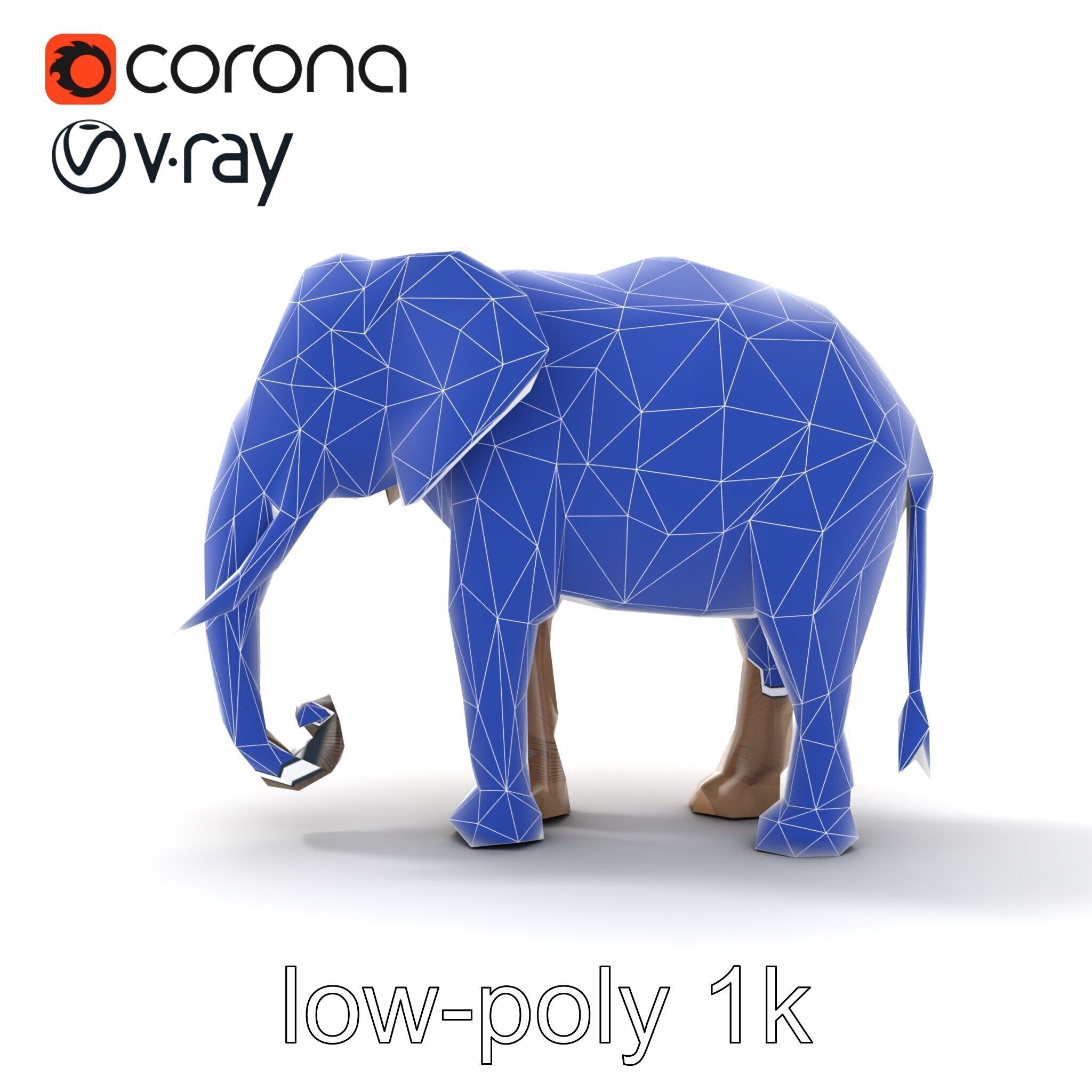 Elder Elephant Model Pack with Detailed Wrinkles Low-poly 3D model_22