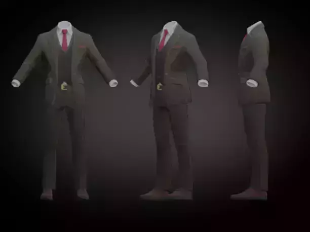 male dress suit stylised lowpoly