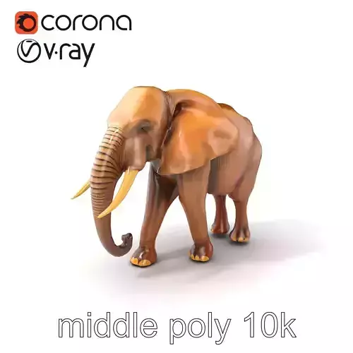 Elephant with Natural Scratches D model pack Low-poly 3D model
