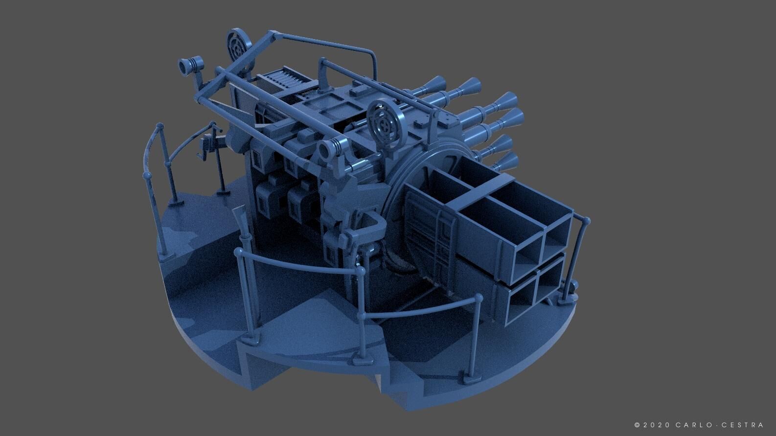 QF2 Mark VIII Chicago piano - Commercial license - 1-72 scale 3D print model_1