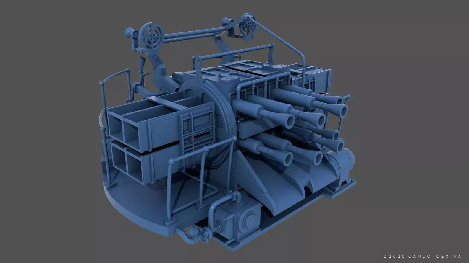 QF2 Mark VIII Chicago piano - Commercial license - 1-72 scale 3D print model_0