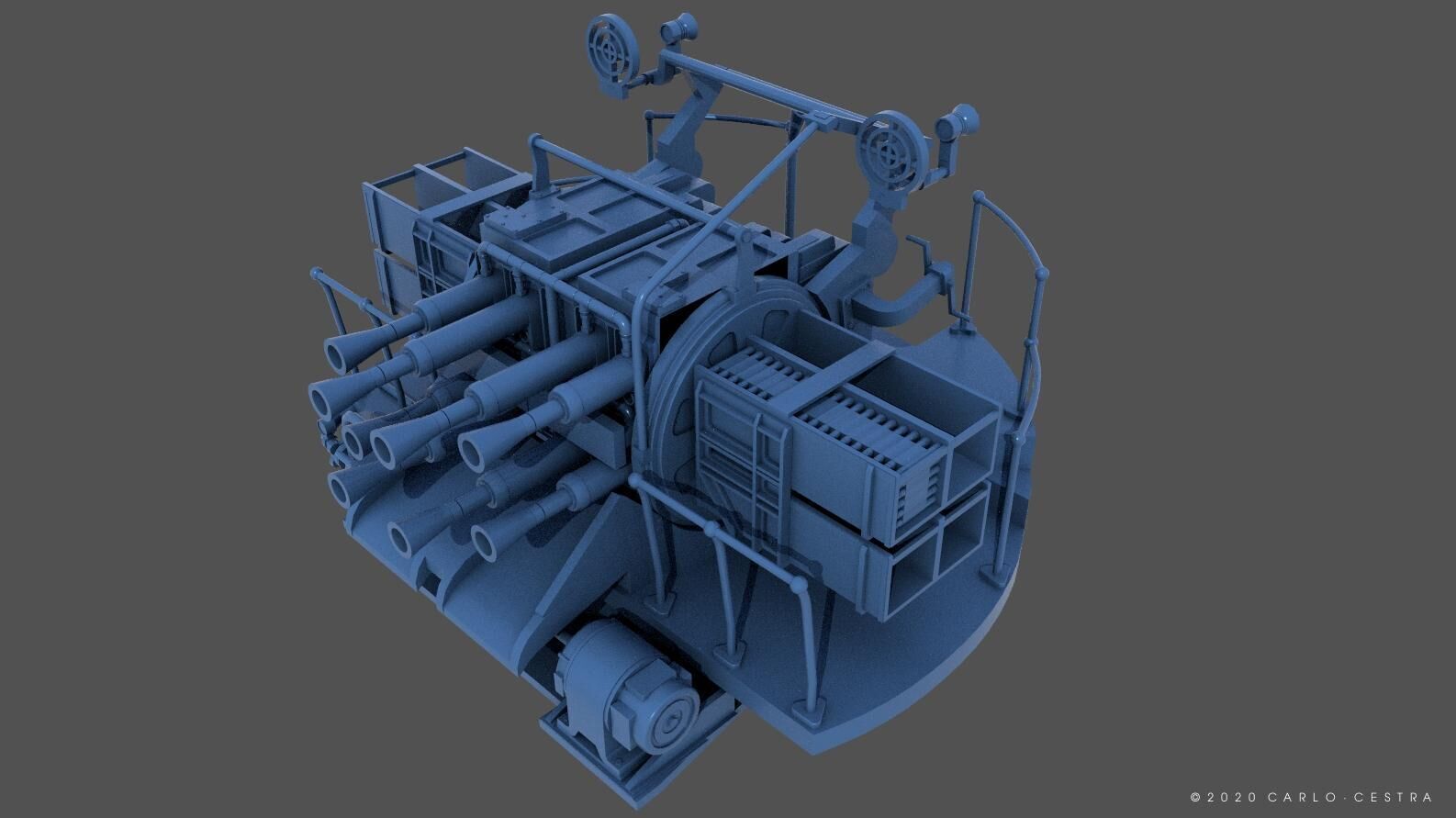 QF2 Mark VIII Chicago piano - Commercial license - 1-72 scale 3D print model_3