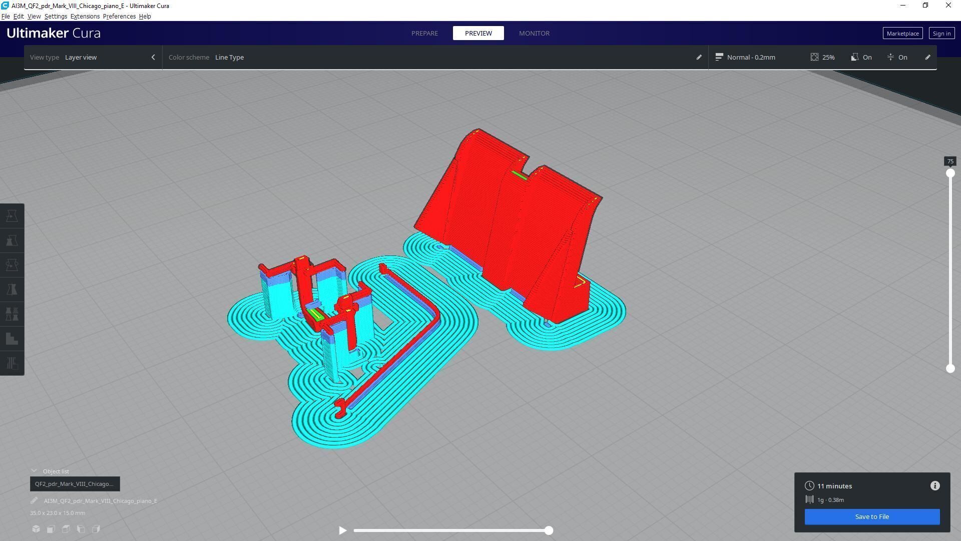 QF2 Mark VIII Chicago piano - Commercial license - 1-72 scale 3D print model_9