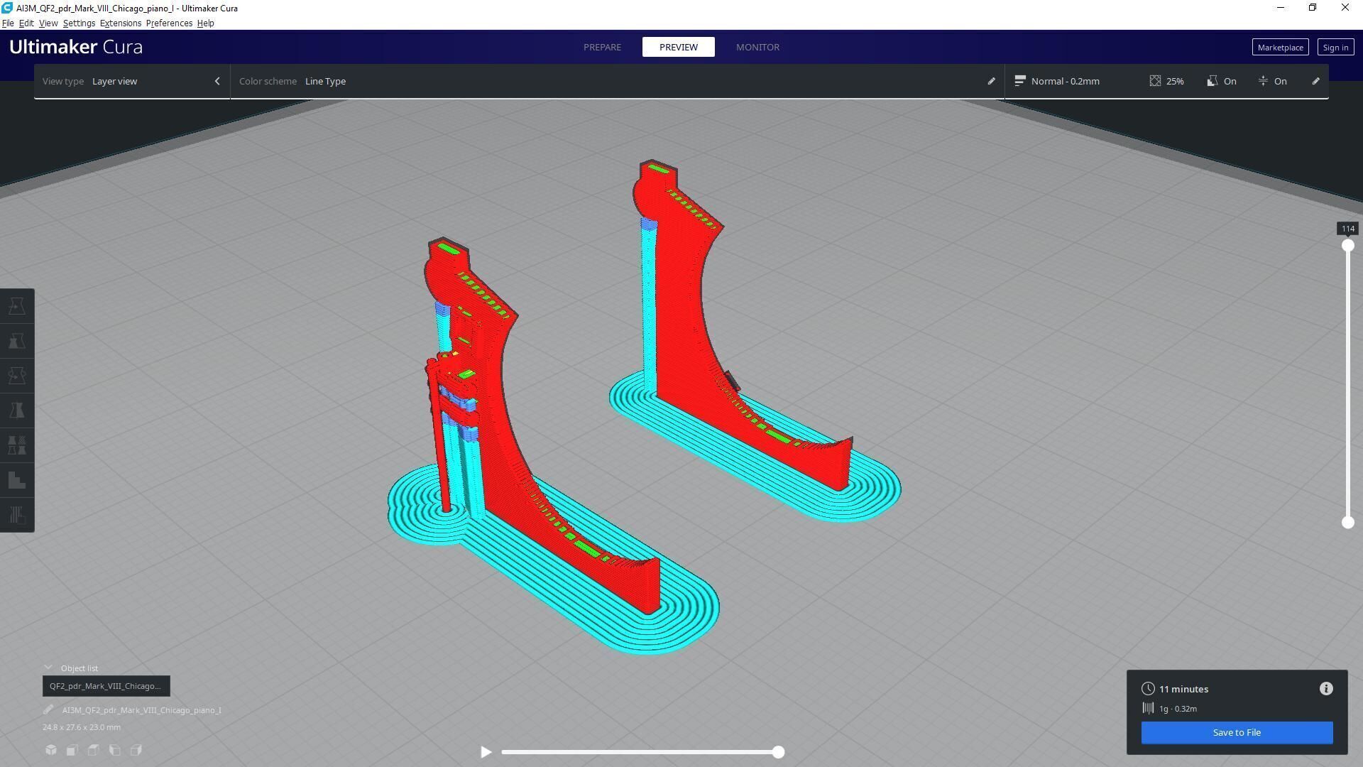 QF2 Mark VIII Chicago piano - Commercial license - 1-72 scale 3D print model_13