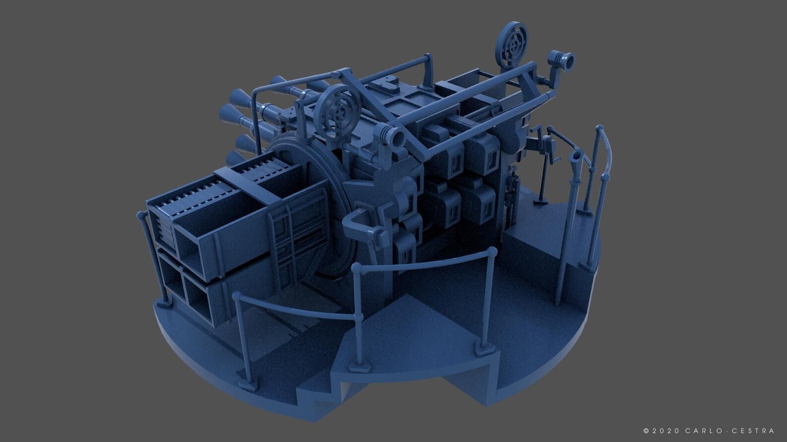 QF2 Mark VIII Chicago piano - Commercial license - 1-72 scale 3D print model_2