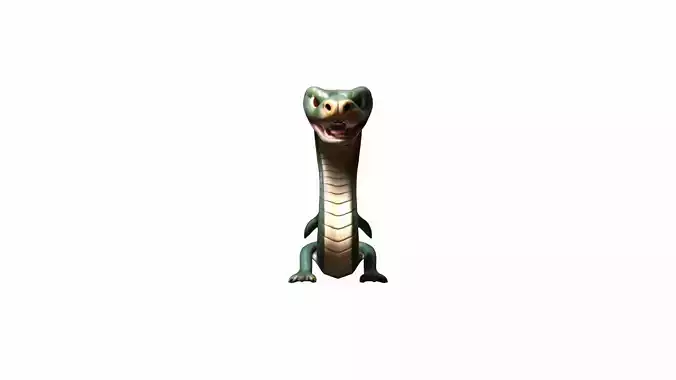 3d Render Fang Snake Character