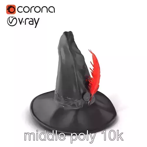 Gothic Enchanted Black Magic Hat model pack Low-poly 3D model