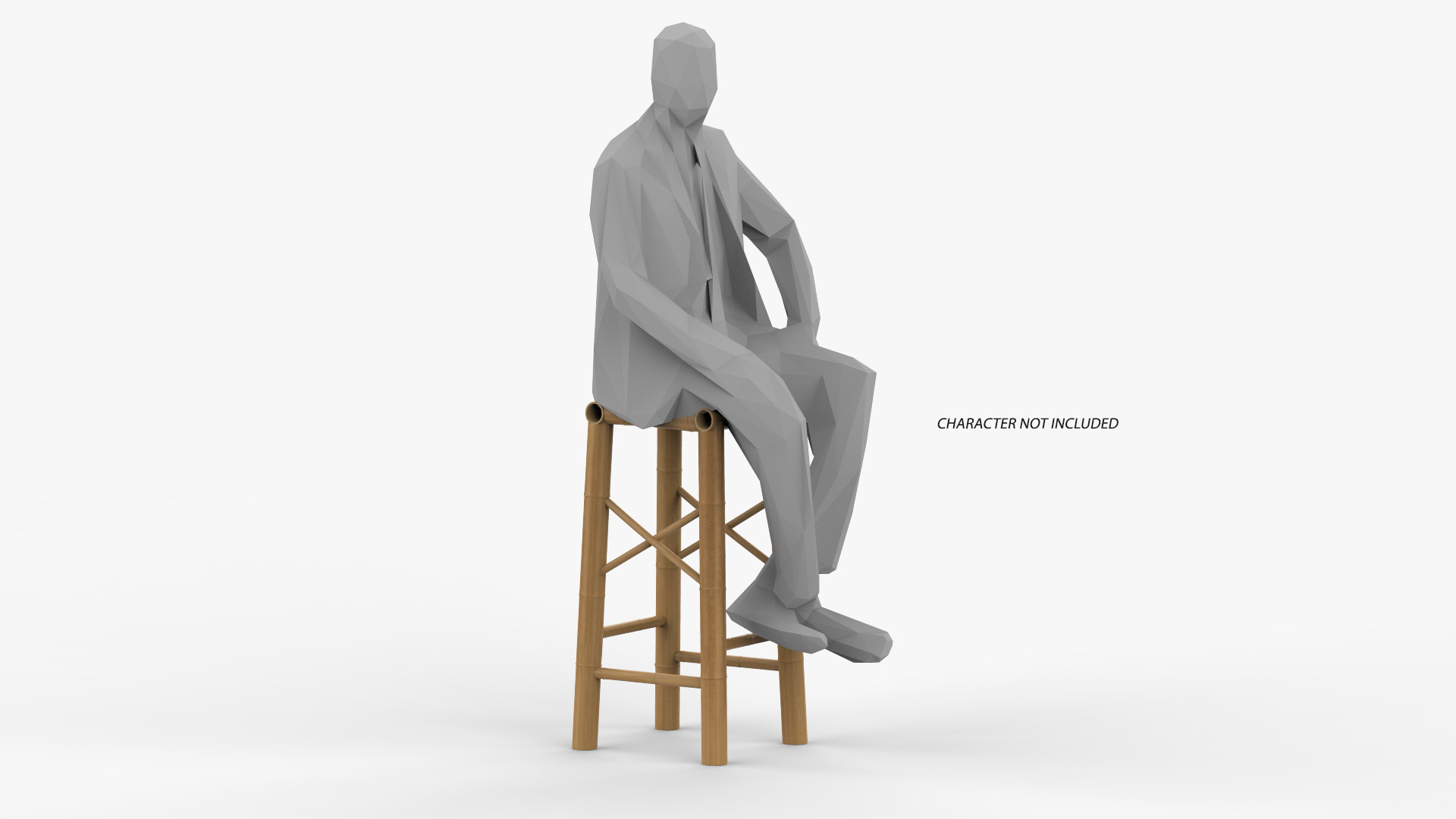 Bamboo Stool 3D model_4