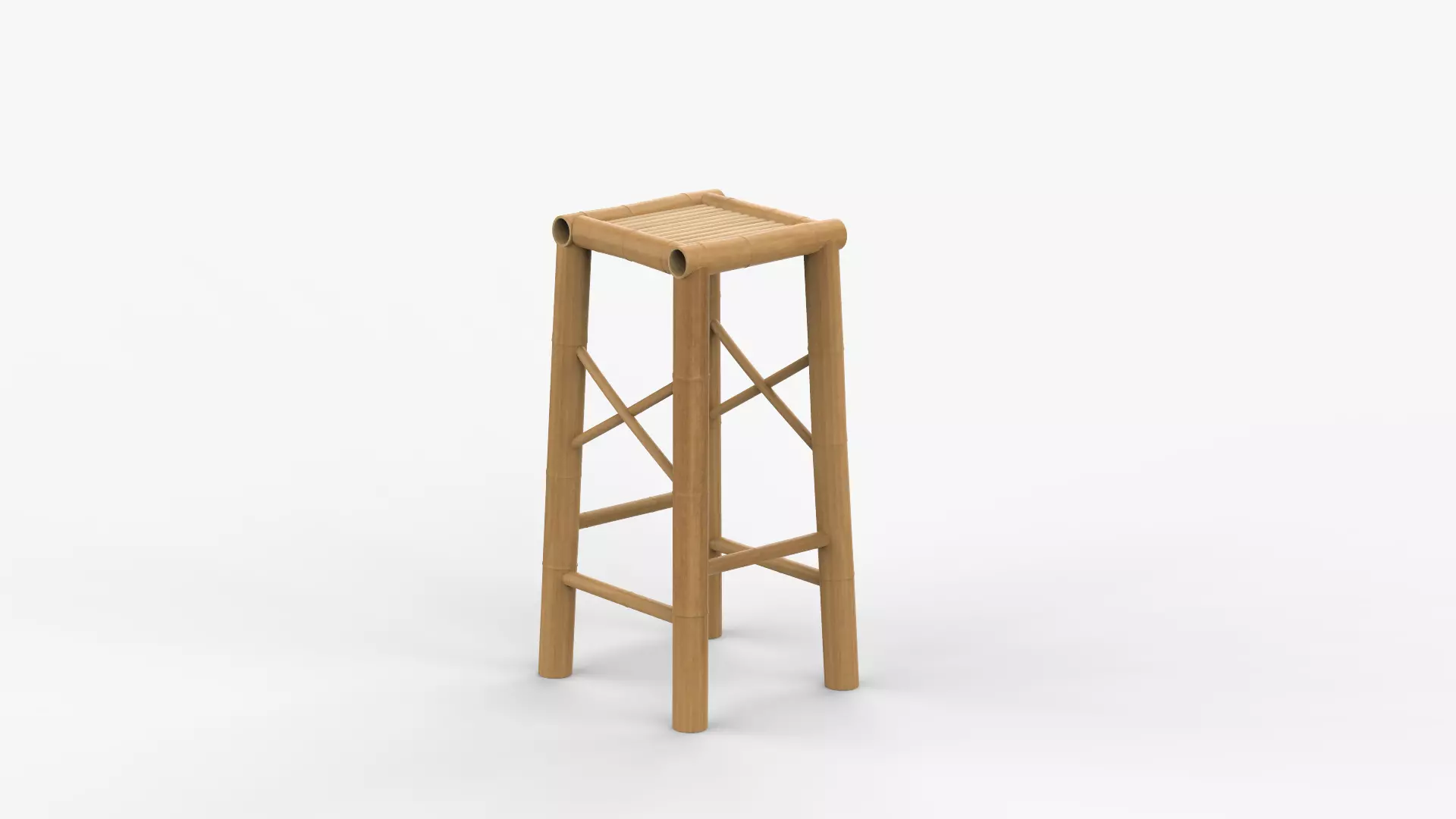 Bamboo Stool 3D model_0