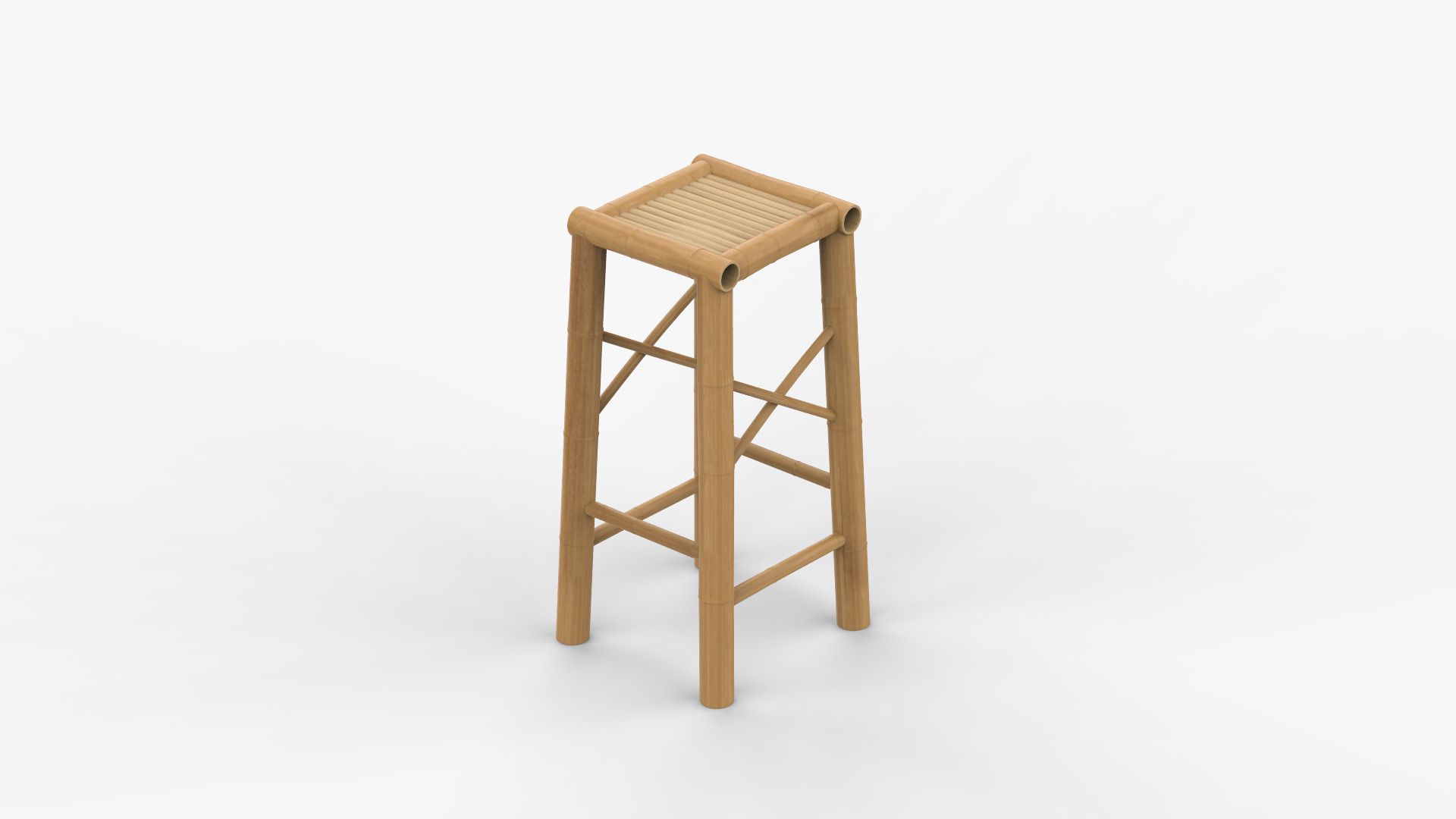 Bamboo Stool 3D model_1