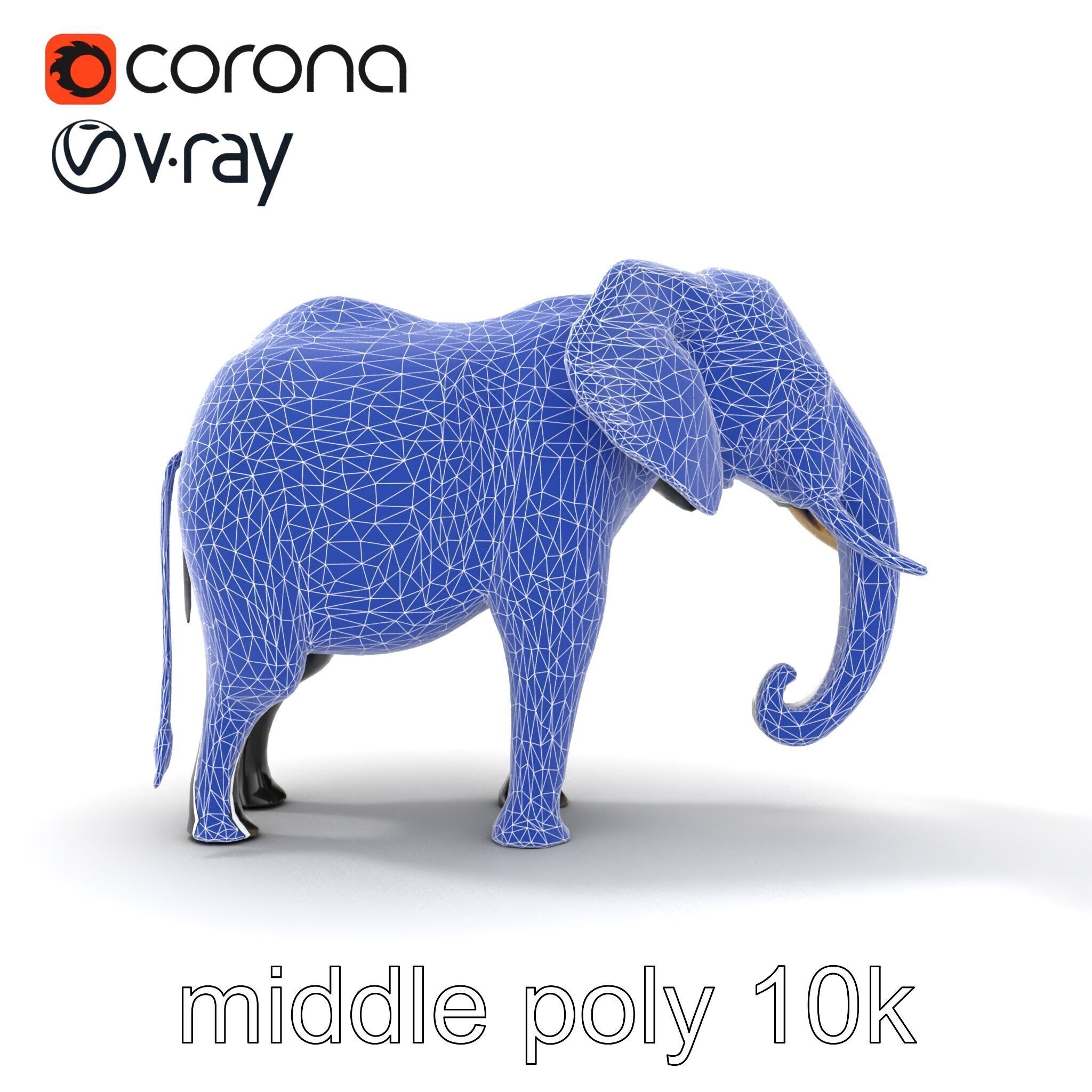 Glossy Elephant Wildlife Sculpture model pack Low-poly 3D model_32
