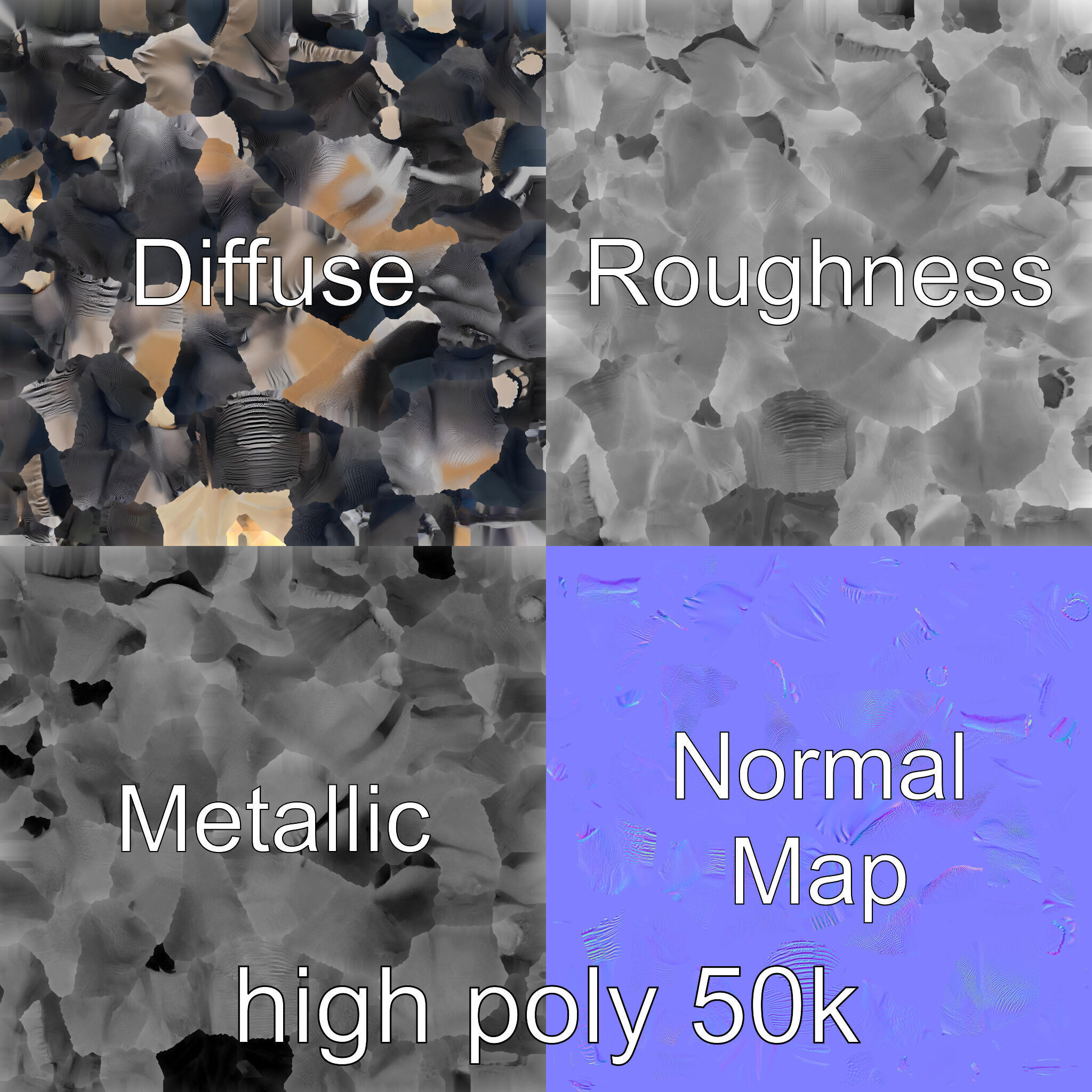 Glossy Elephant Wildlife Sculpture model pack Low-poly 3D model_3