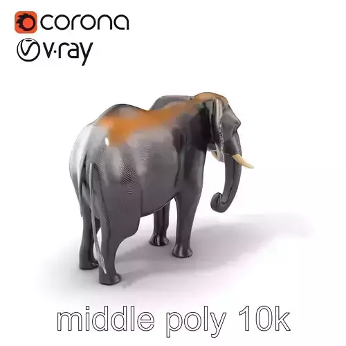 Glossy Elephant Wildlife Sculpture model pack Low-poly 3D model