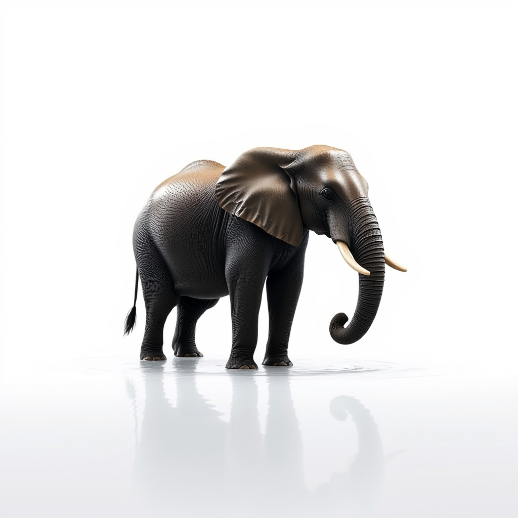 Glossy Elephant Wildlife Sculpture model pack Low-poly 3D model_4