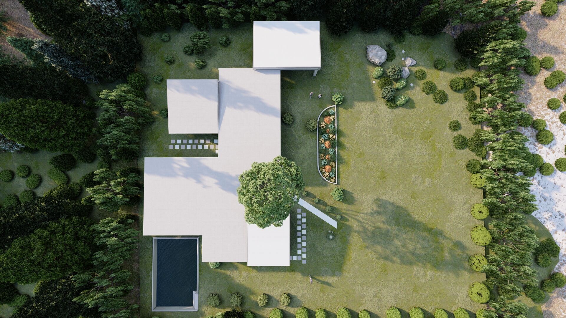 Forest villa-Casa Scene-Modern Villa 3D model_8