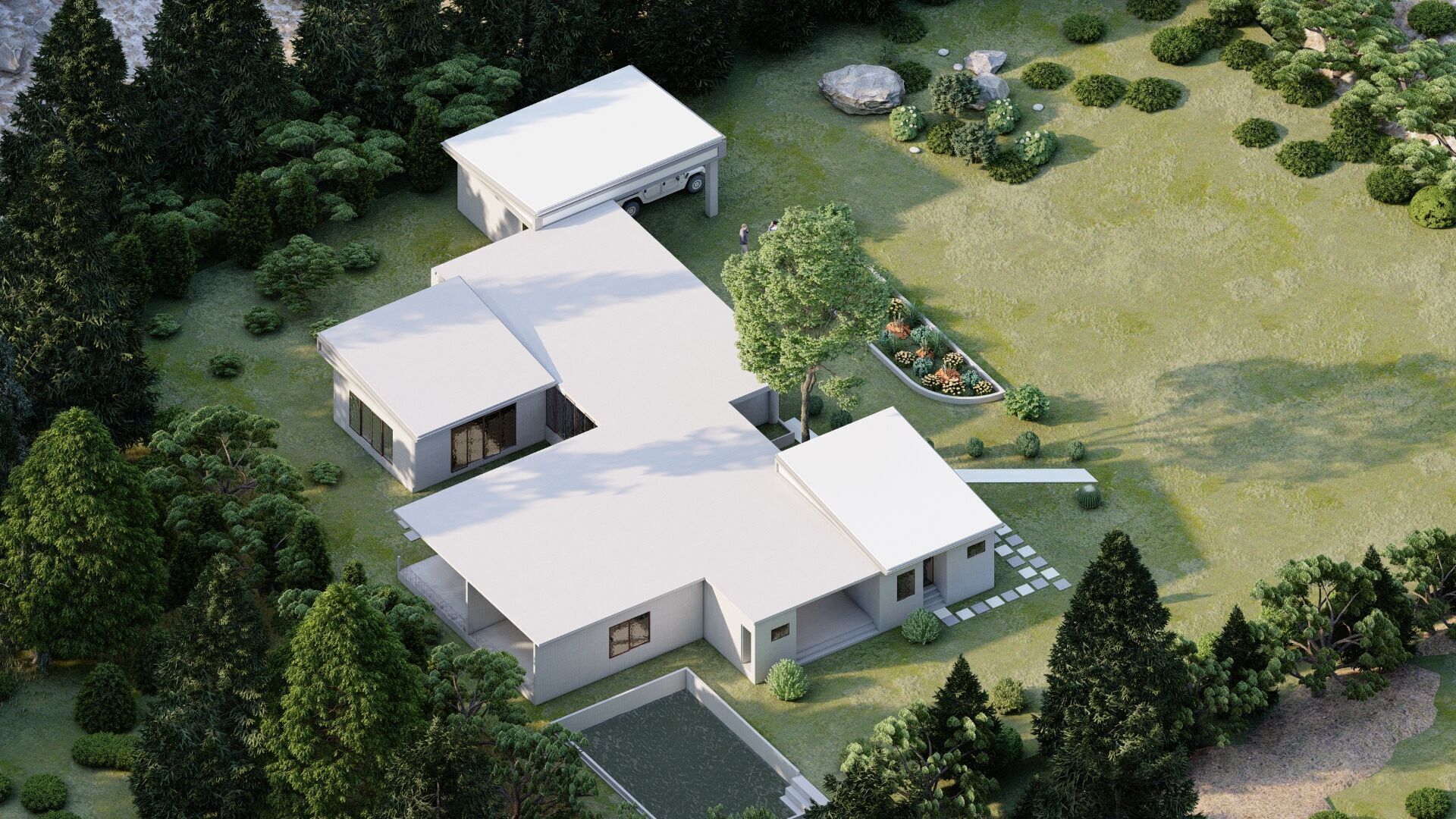 Forest villa-Casa Scene-Modern Villa 3D model_18