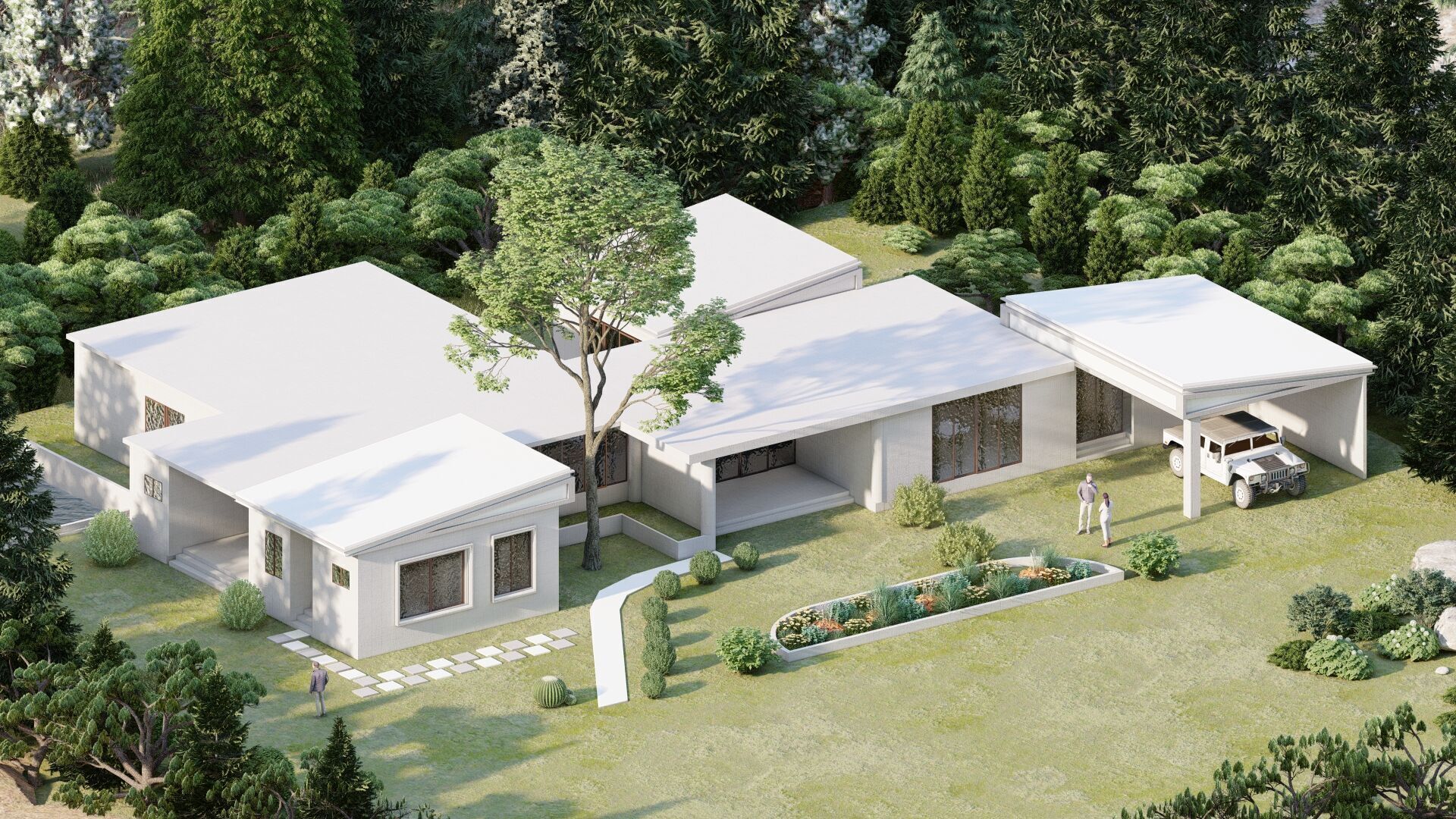Forest villa-Casa Scene-Modern Villa 3D model_13