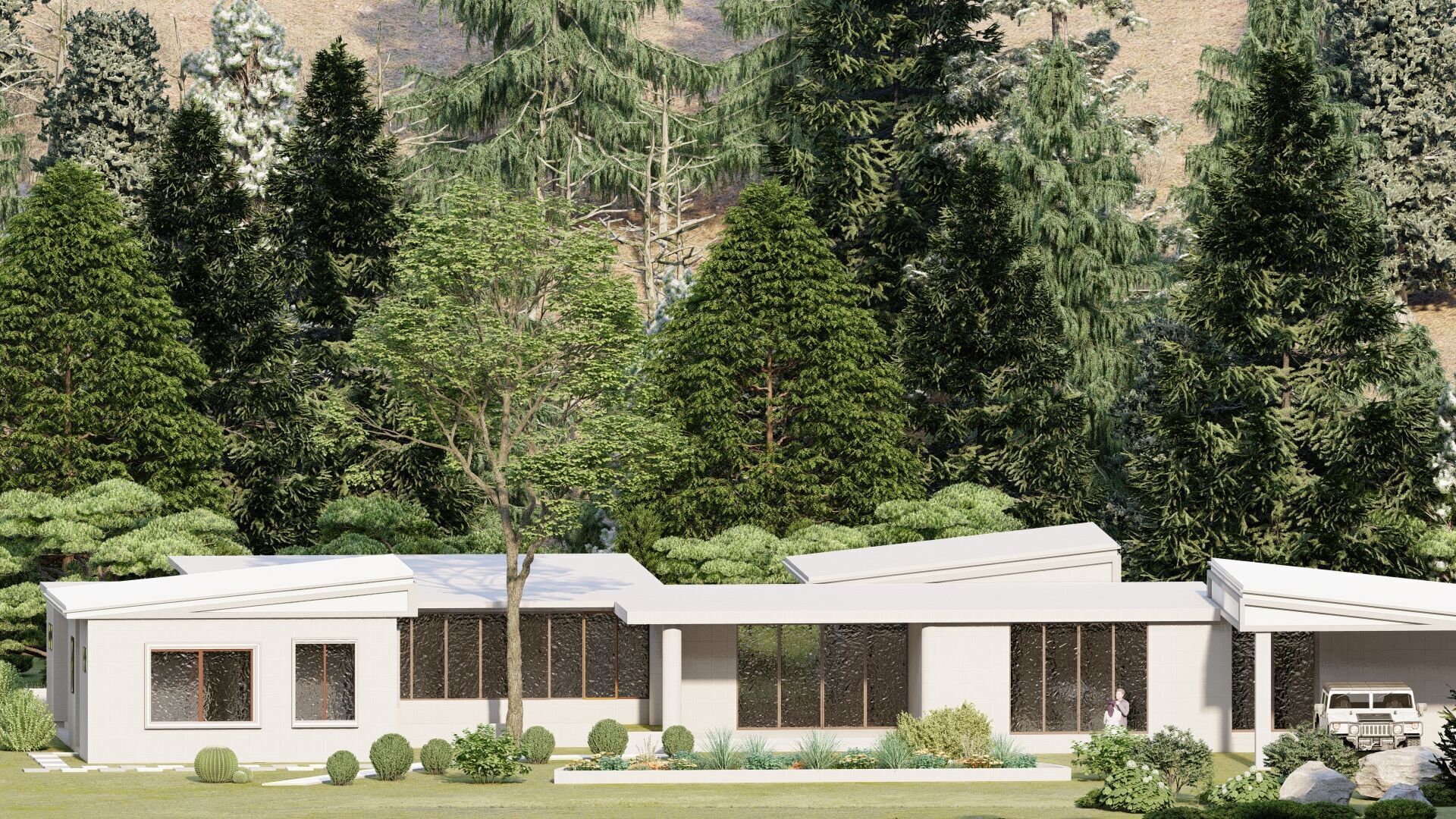 Forest villa-Casa Scene-Modern Villa 3D model_19