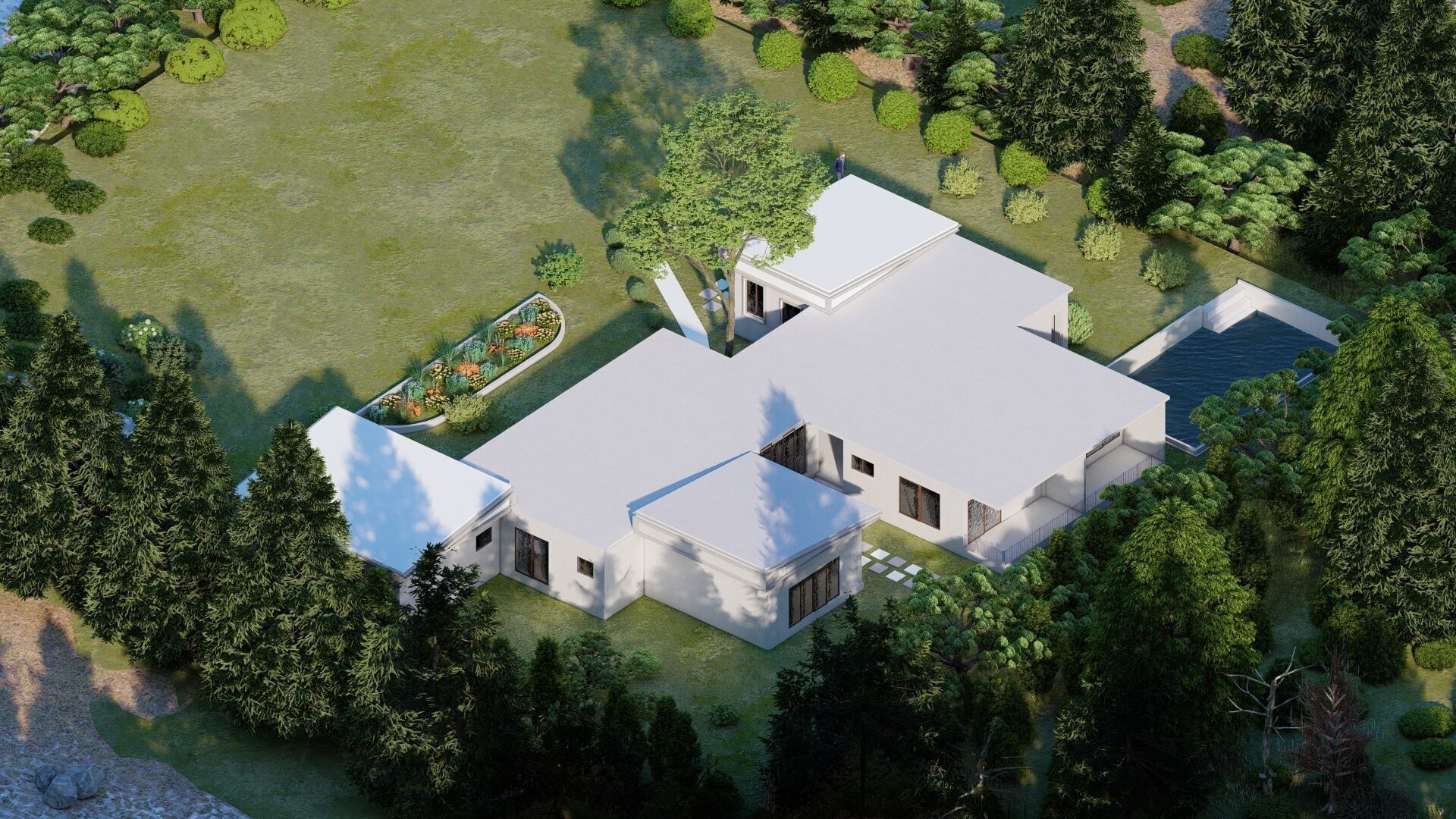 Forest villa-Casa Scene-Modern Villa 3D model_14