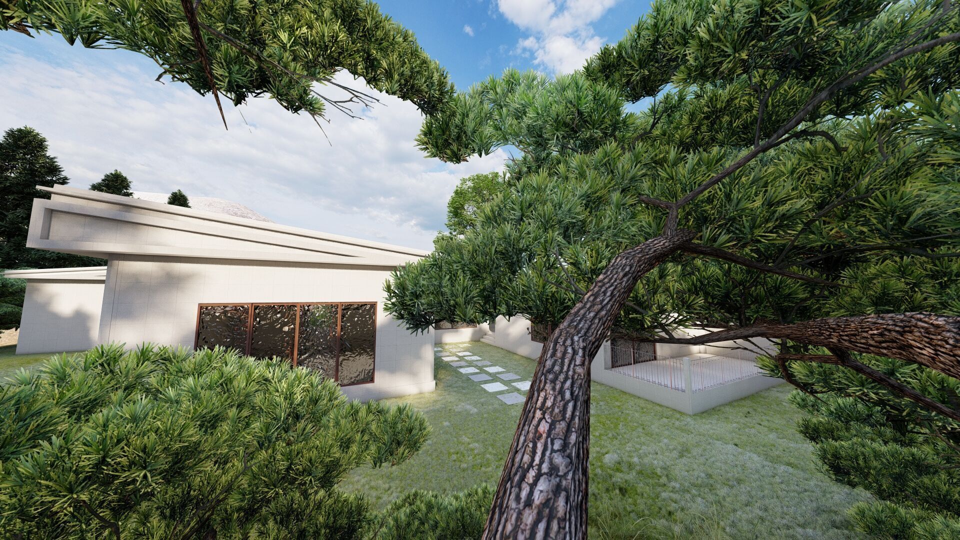 Forest villa-Casa Scene-Modern Villa 3D model_9