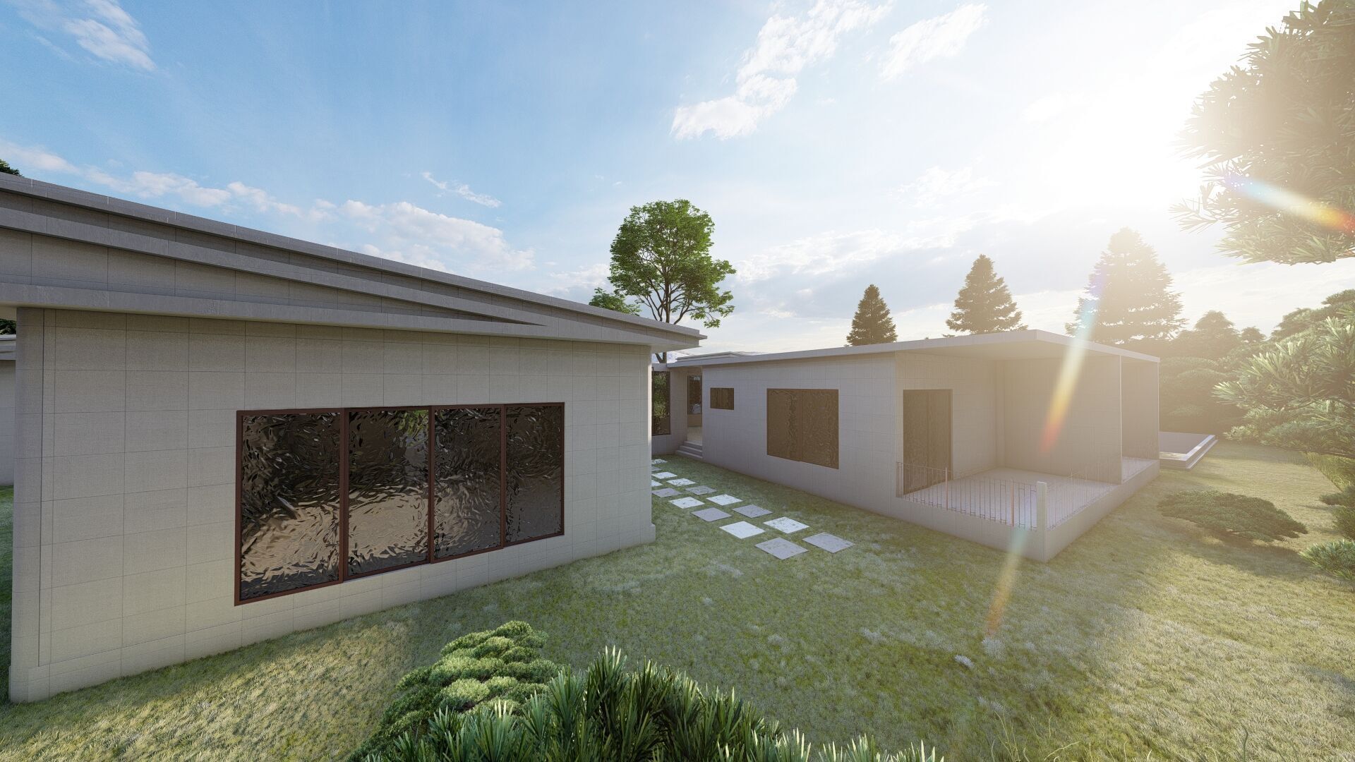 Forest villa-Casa Scene-Modern Villa 3D model_5