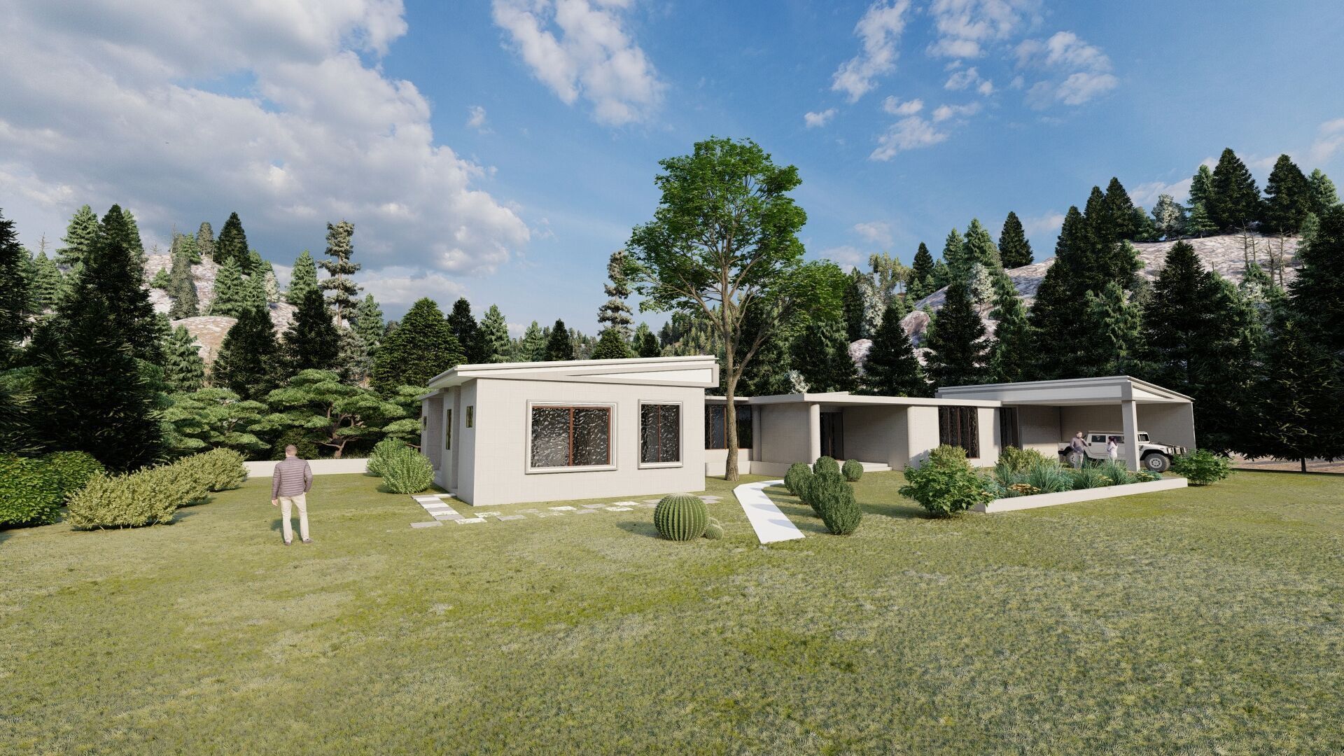 Forest villa-Casa Scene-Modern Villa 3D model_10