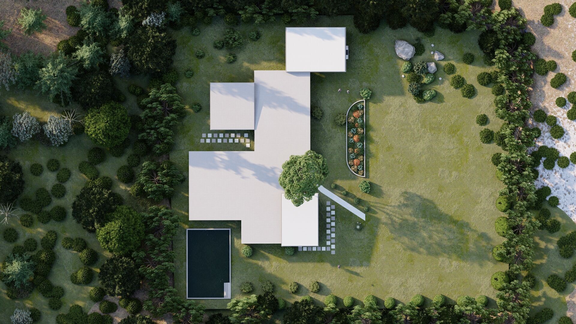 Forest villa-Casa Scene-Modern Villa 3D model_17