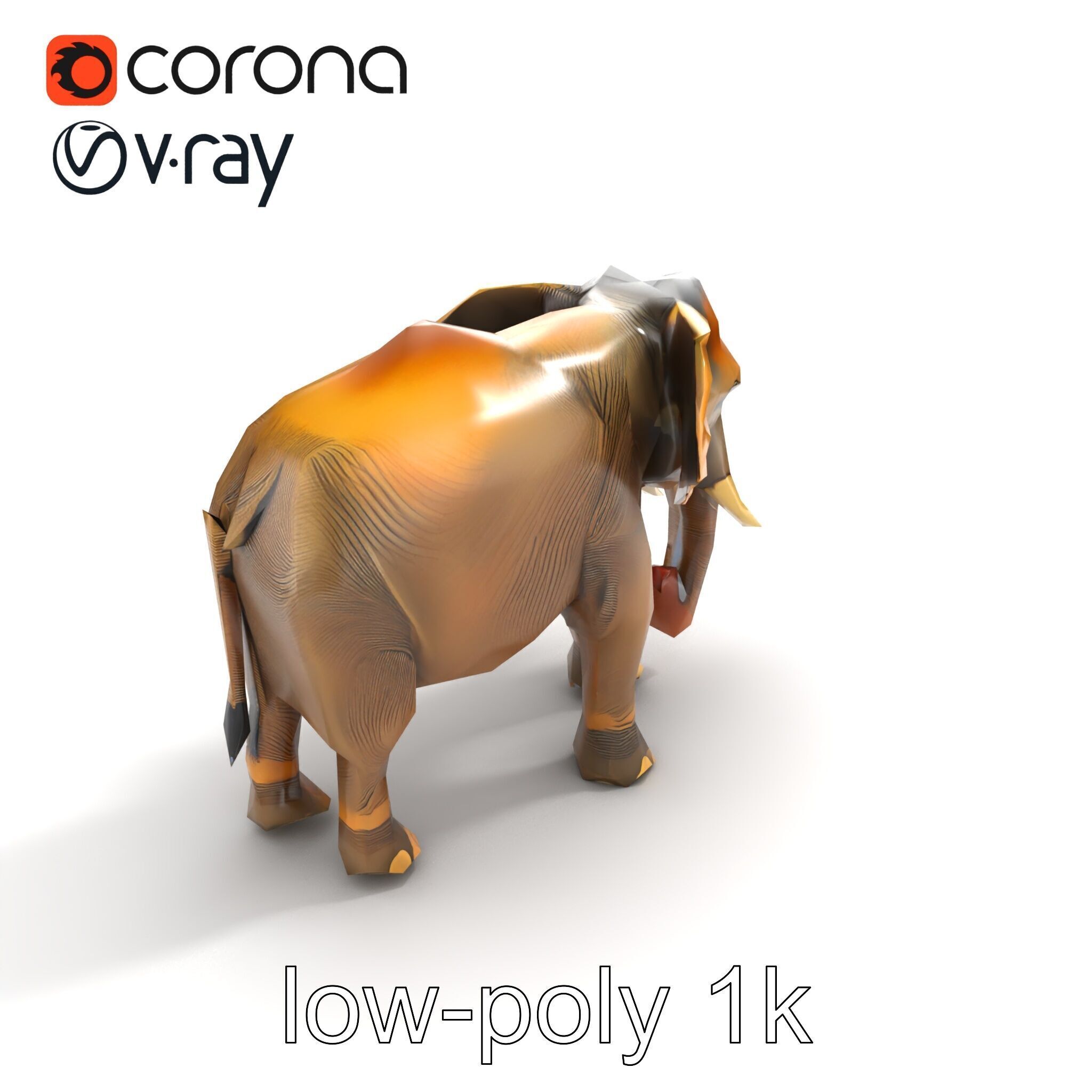 Asian Elephant High Detail Model Pack Low-poly 3D model_9
