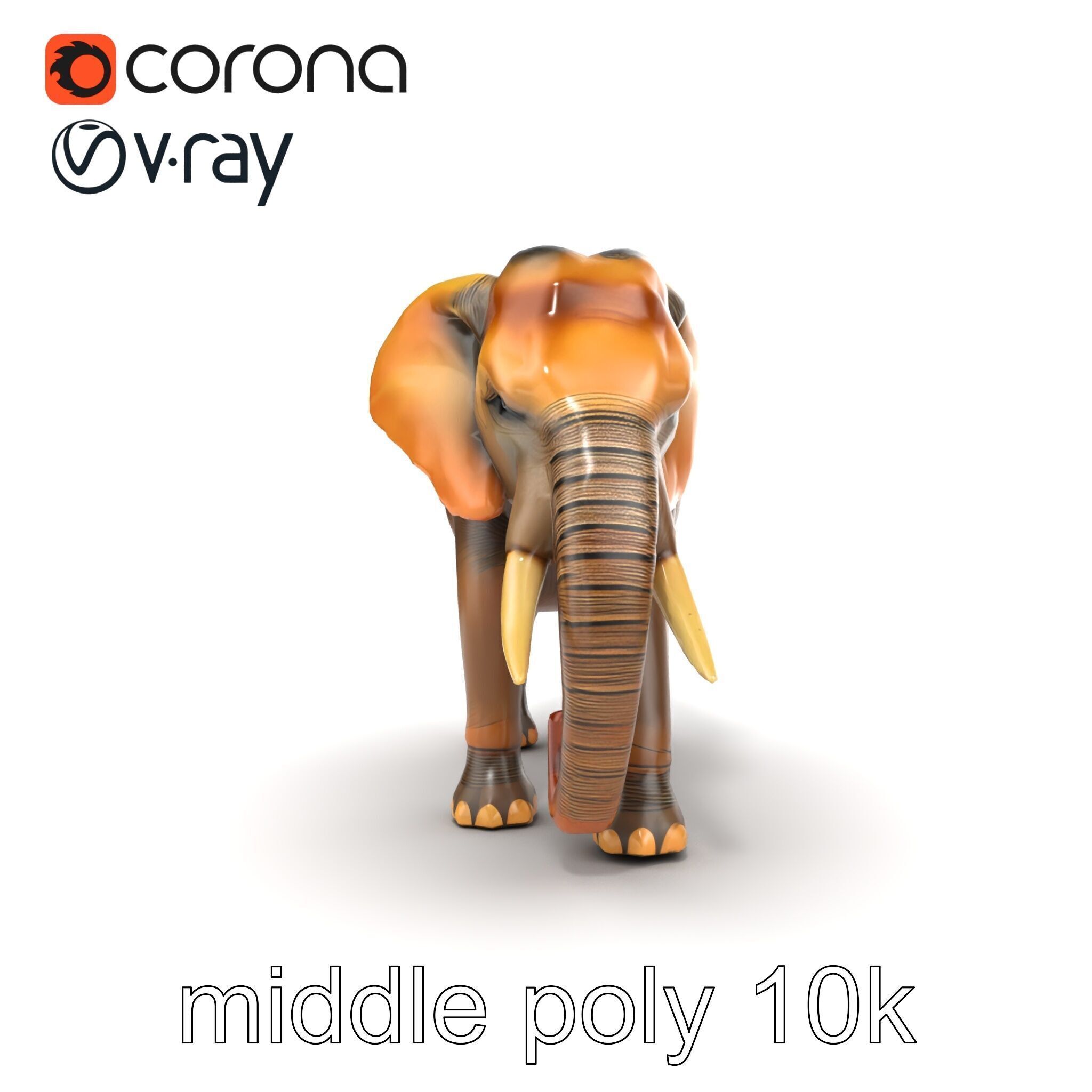 Asian Elephant High Detail Model Pack Low-poly 3D model_32