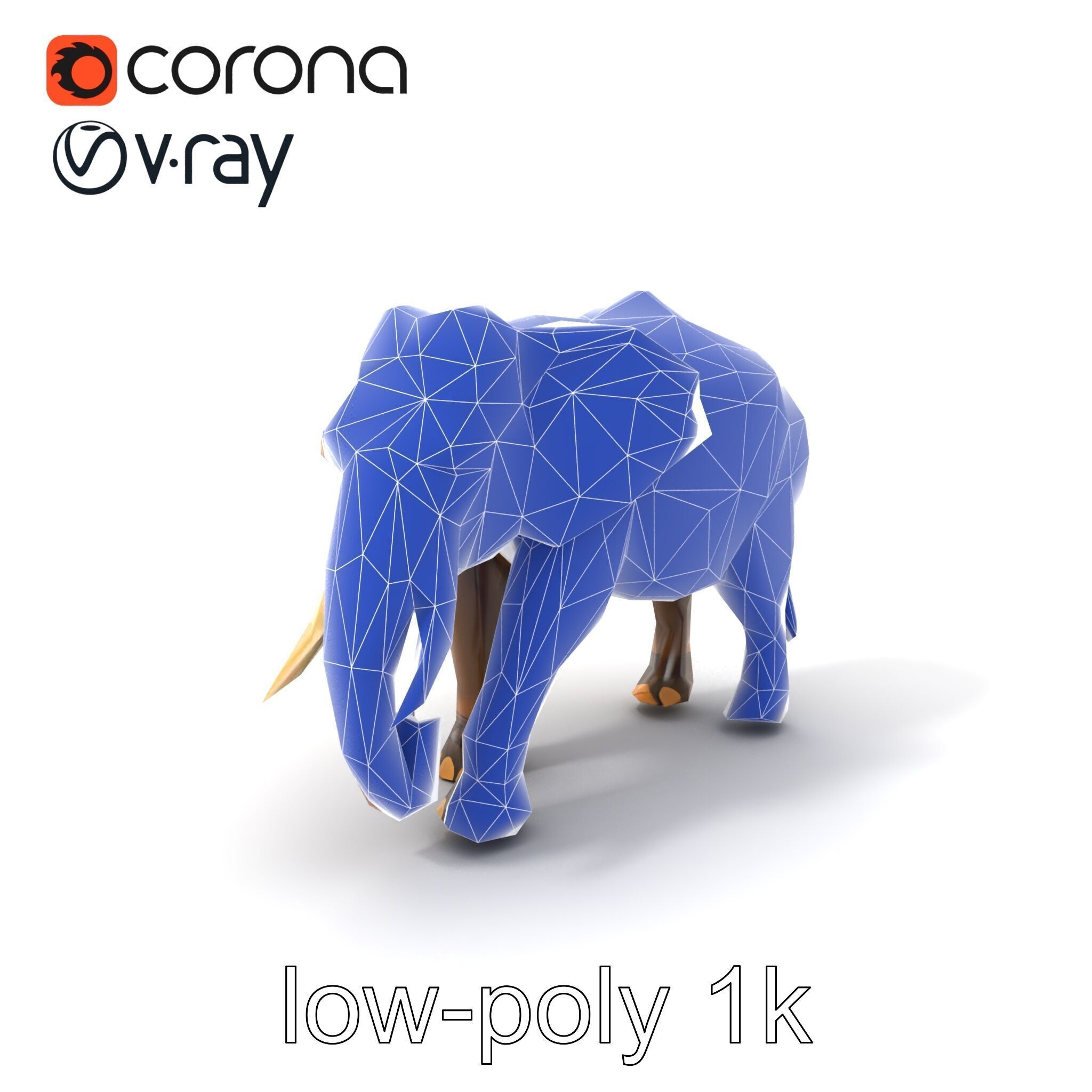 Asian Elephant High Detail Model Pack Low-poly 3D model_7
