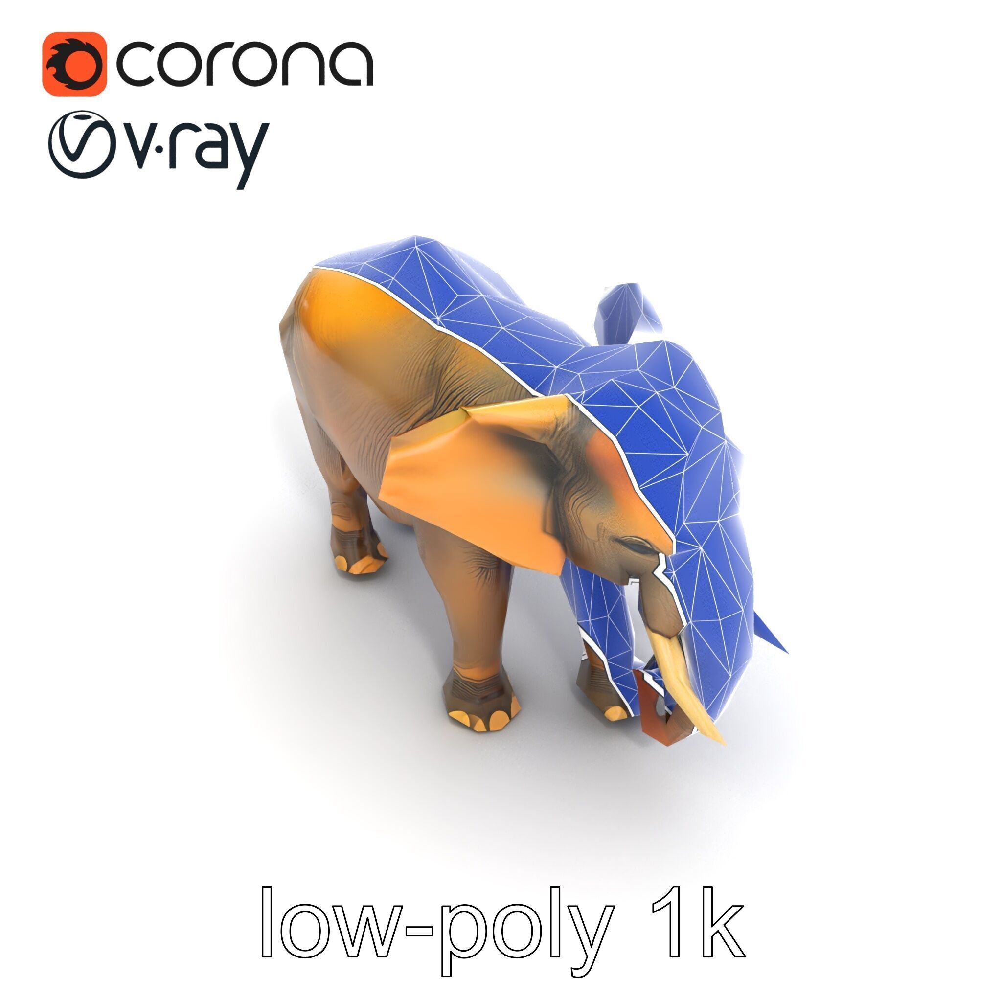 Asian Elephant High Detail Model Pack Low-poly 3D model_13