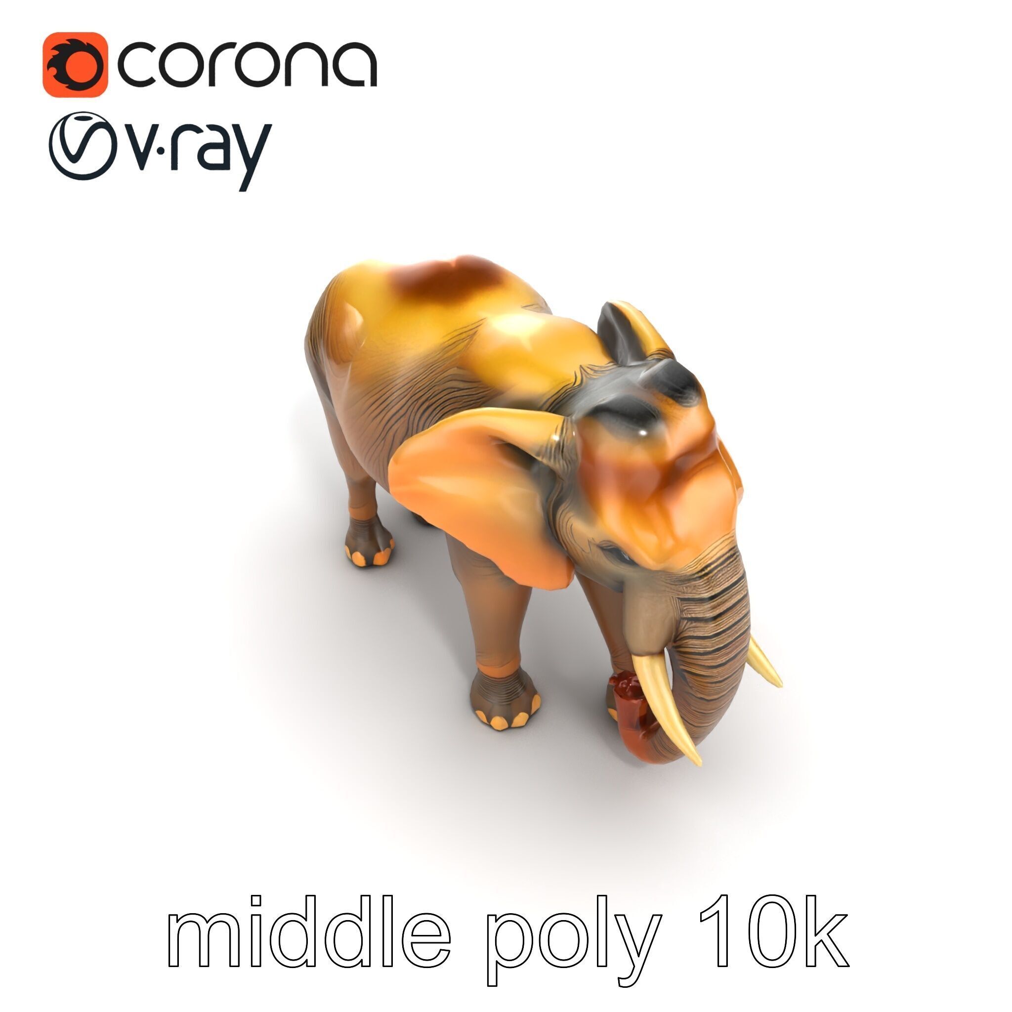 Asian Elephant High Detail Model Pack Low-poly 3D model_20