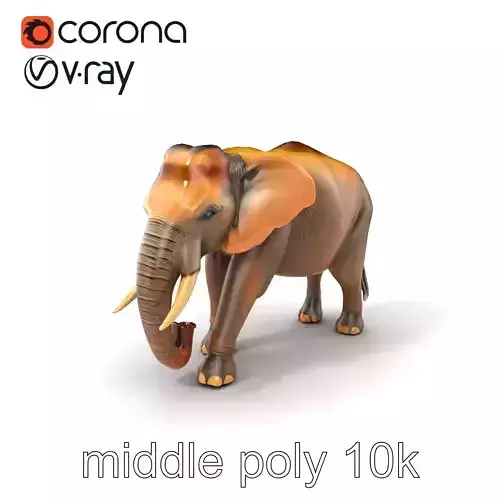 Asian Elephant High Detail Model Pack Low-poly 3D model