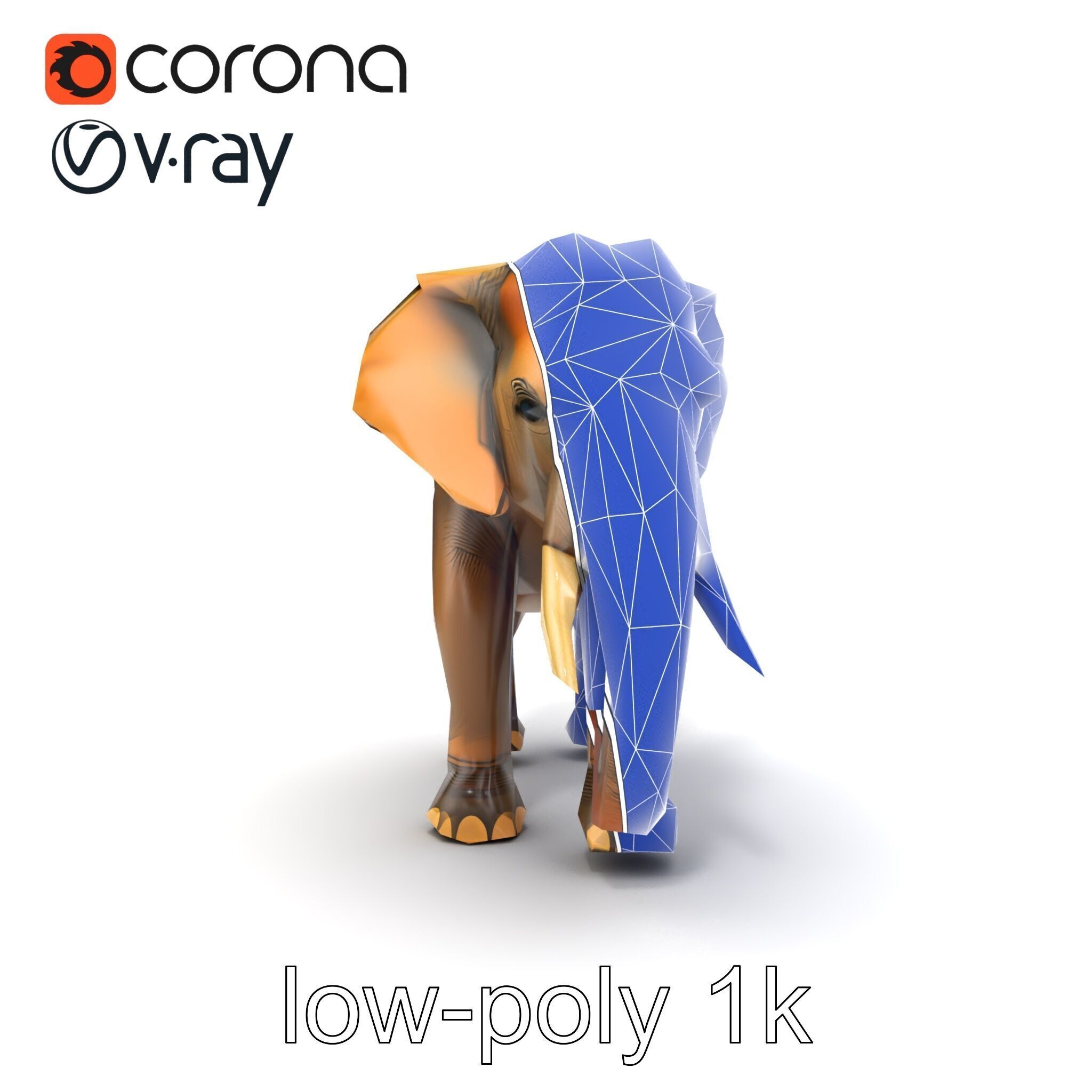 Asian Elephant High Detail Model Pack Low-poly 3D model_15