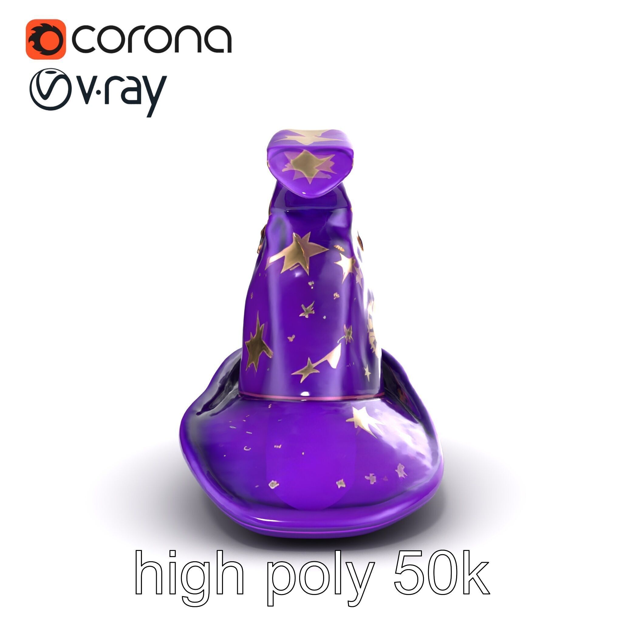 Mystical Magicians Hat model pack Low-poly 3D model_23